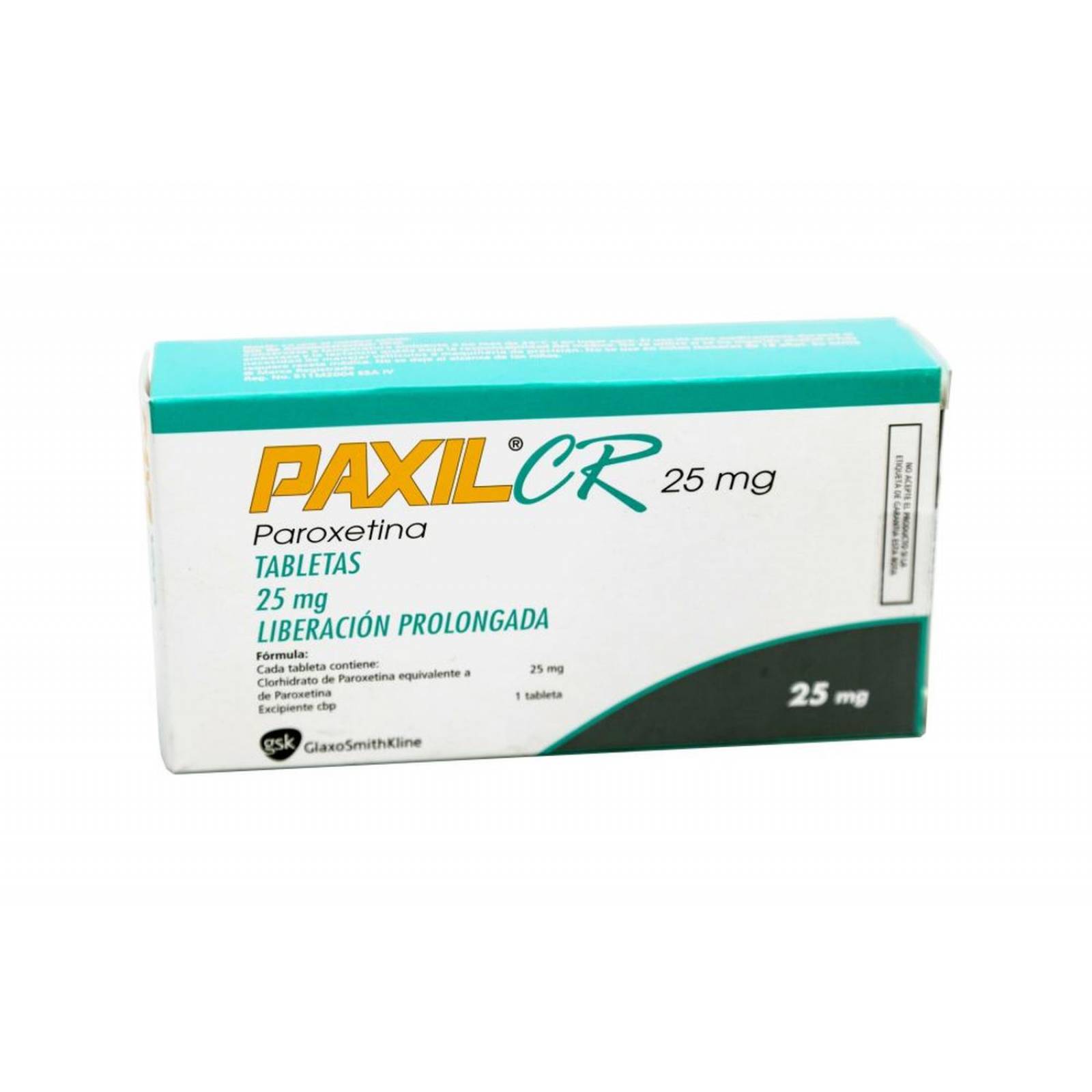 Paxil CR 25 mg Caja Con 30 Tabletas 