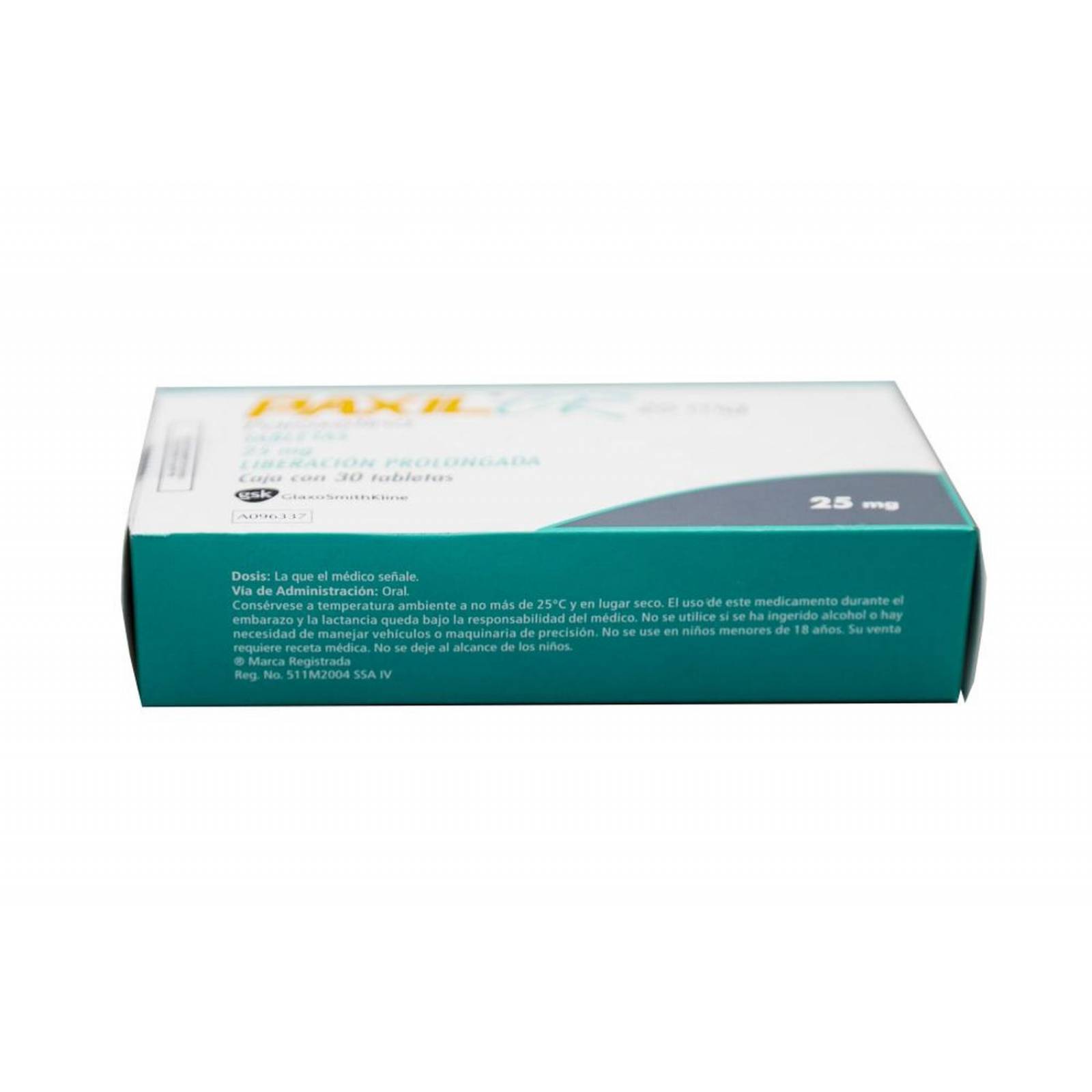 Paxil CR 25 mg Caja Con 30 Tabletas 