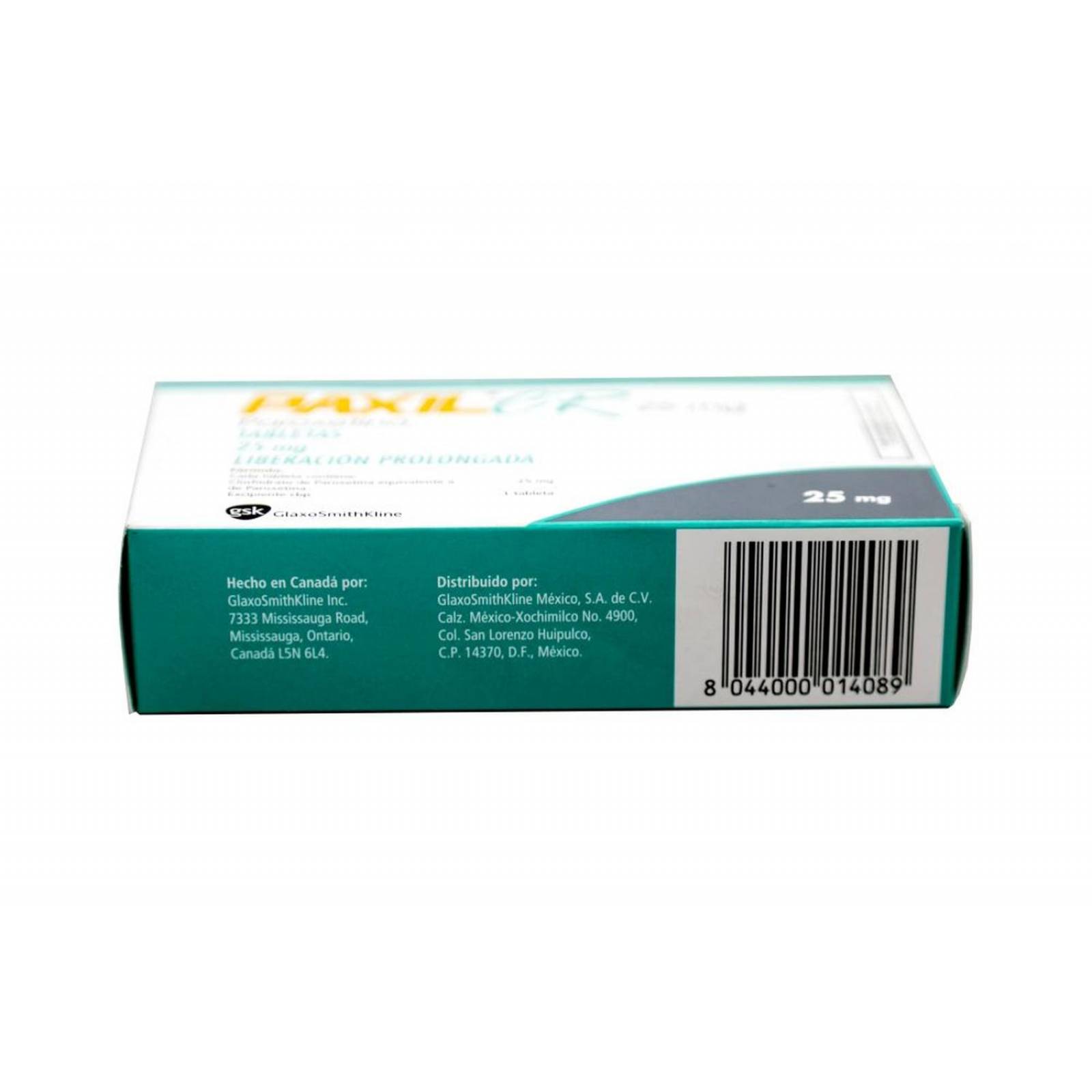 Paxil CR 25 mg Caja Con 30 Tabletas 