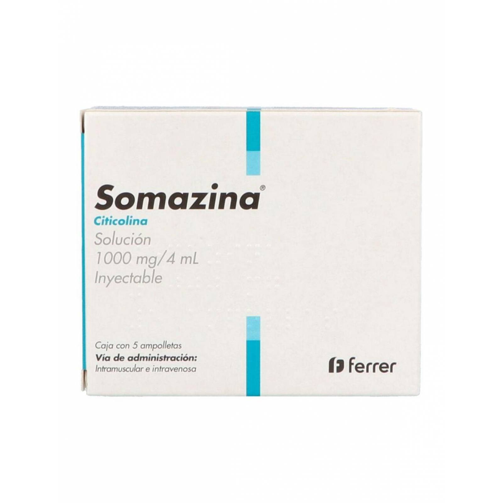 Somazina 1000 mg Caja Con 5 Ampolletas De 4 mL 