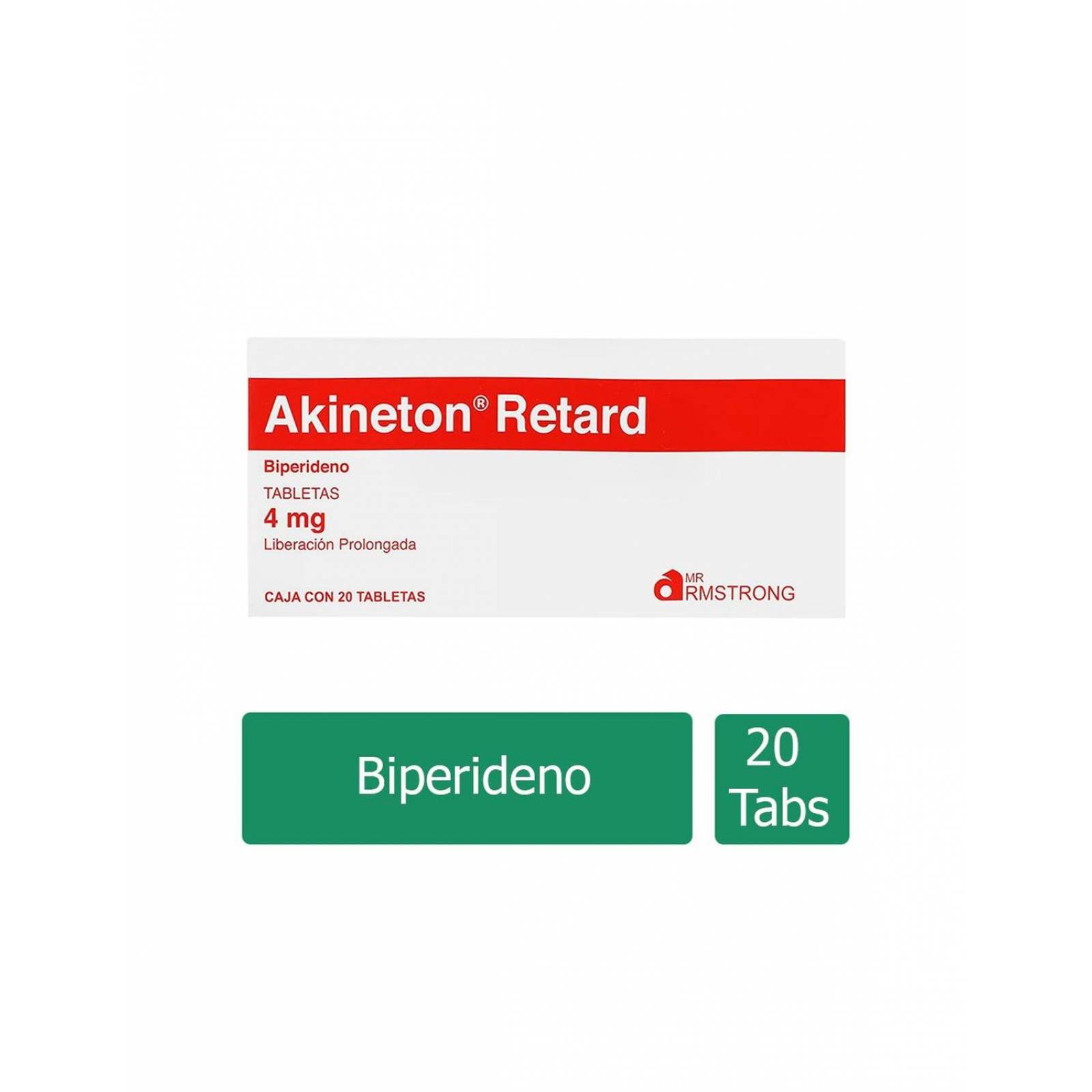 Akineton Retard 4 mg Caja Con 20 Tabletas Liberación Prolongada 