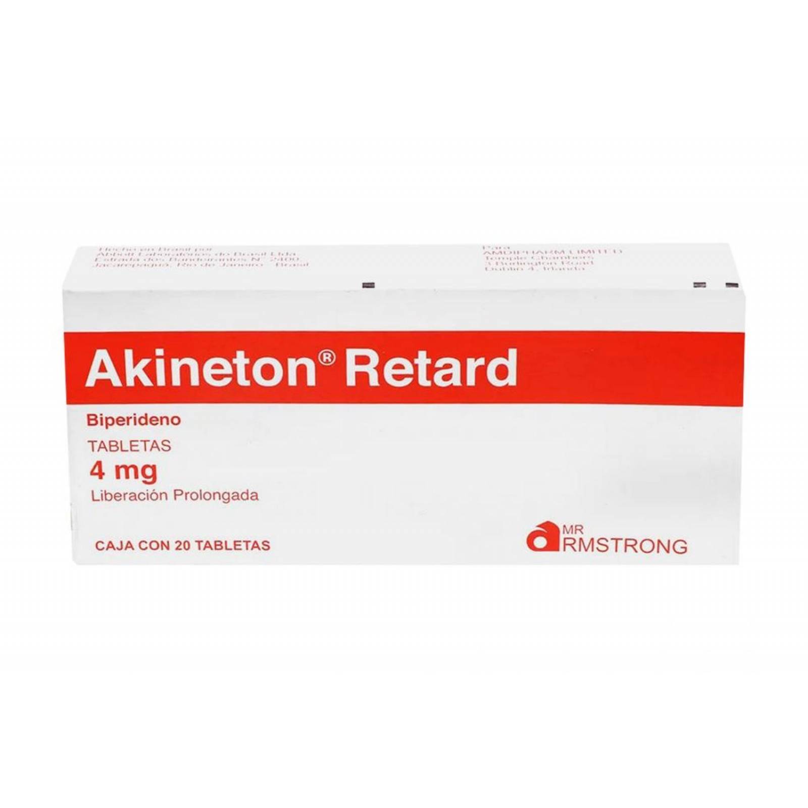 Akineton Retard 4 mg Caja Con 20 Tabletas Liberación Prolongada 