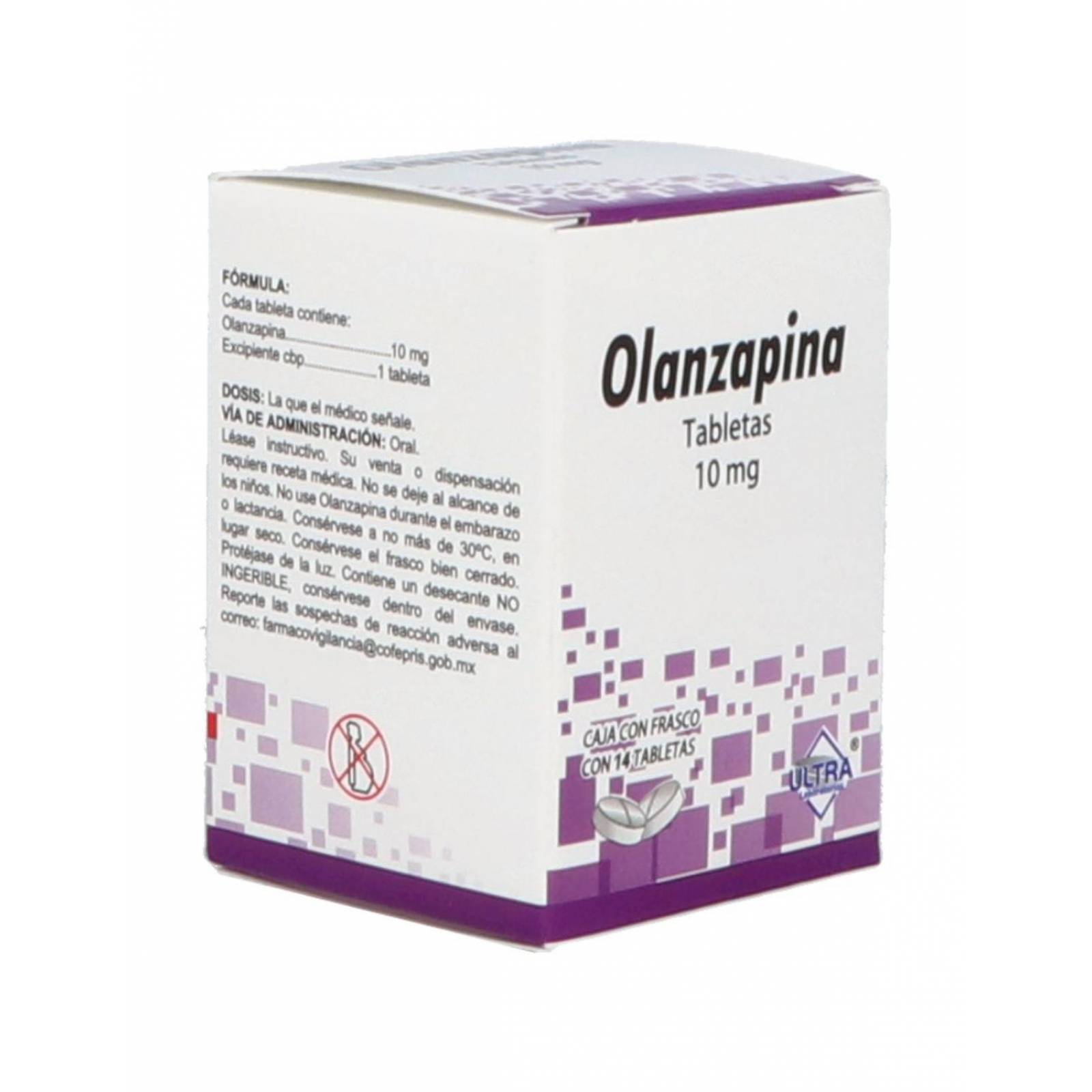 Olazapina 10 mg Con 14 Tabletas 
