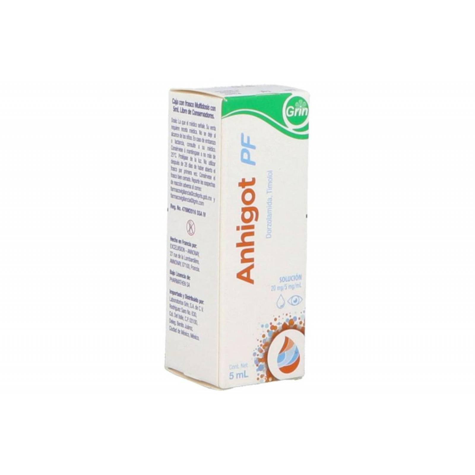 Anhigot PF Solución Oftálmica Frasco Gotero Con 5 mL 