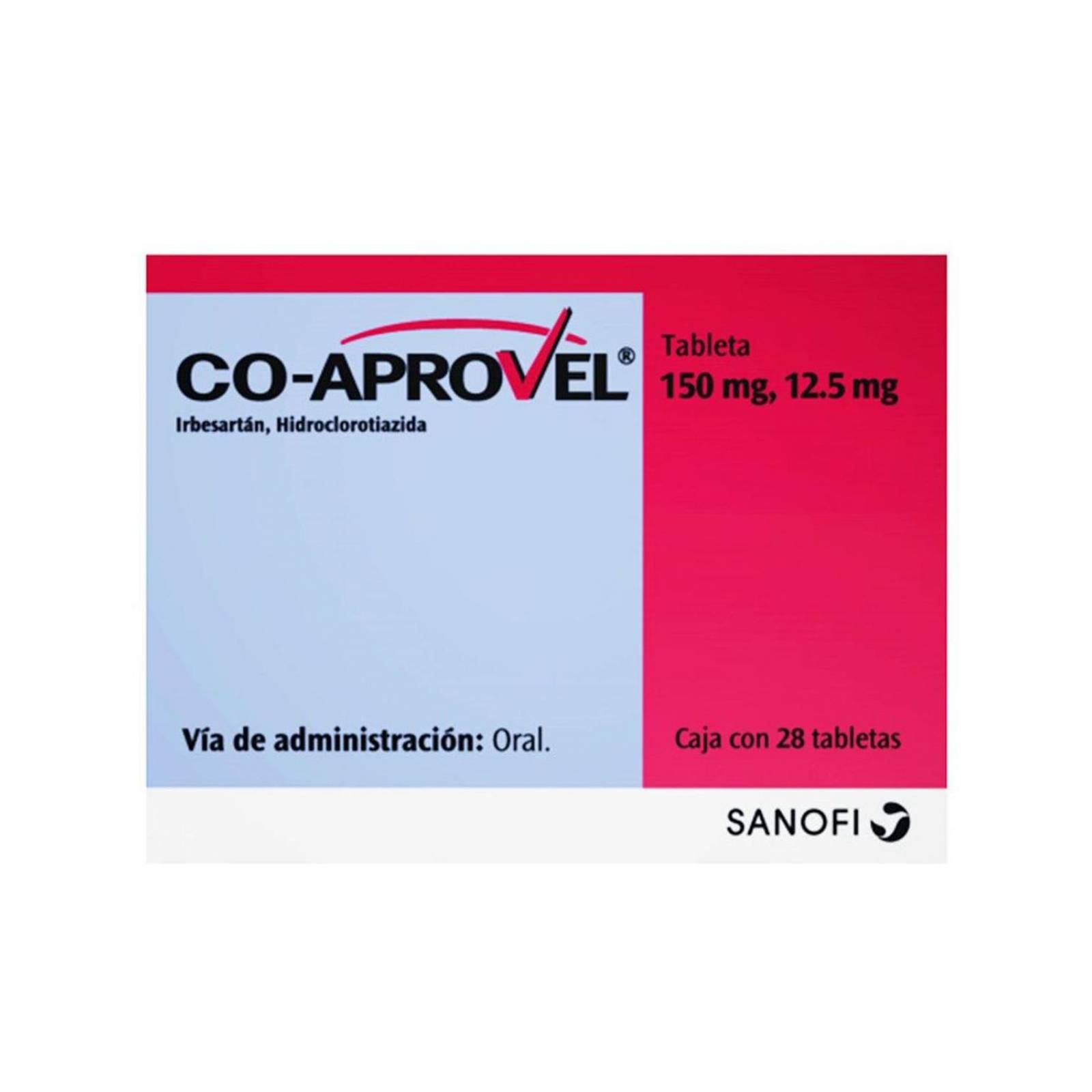 CoAprovel 150 mg / 12.5 mg Caja Con 28 Tabletas 