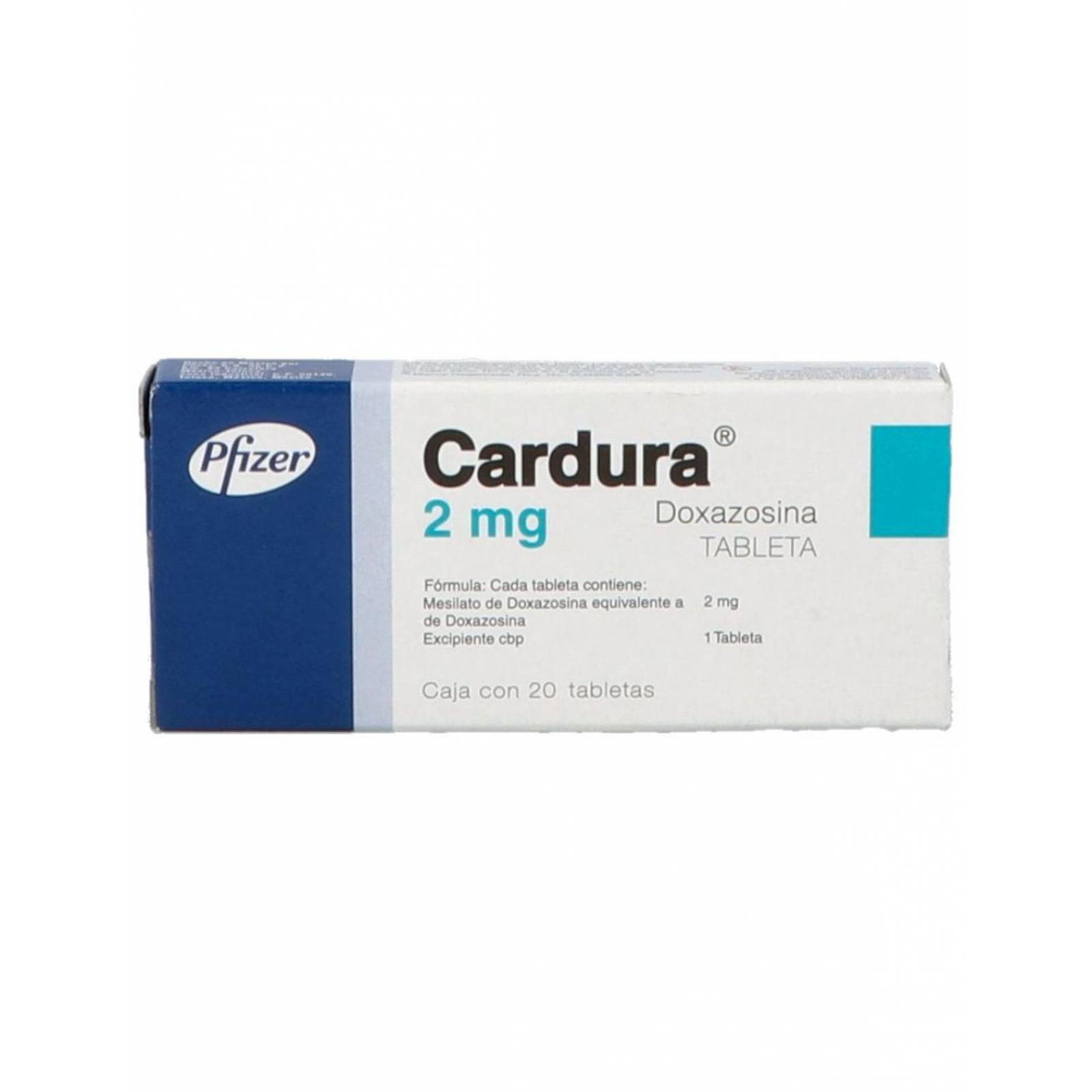 Cardura 2 mg Caja Con 20 Tabletas 