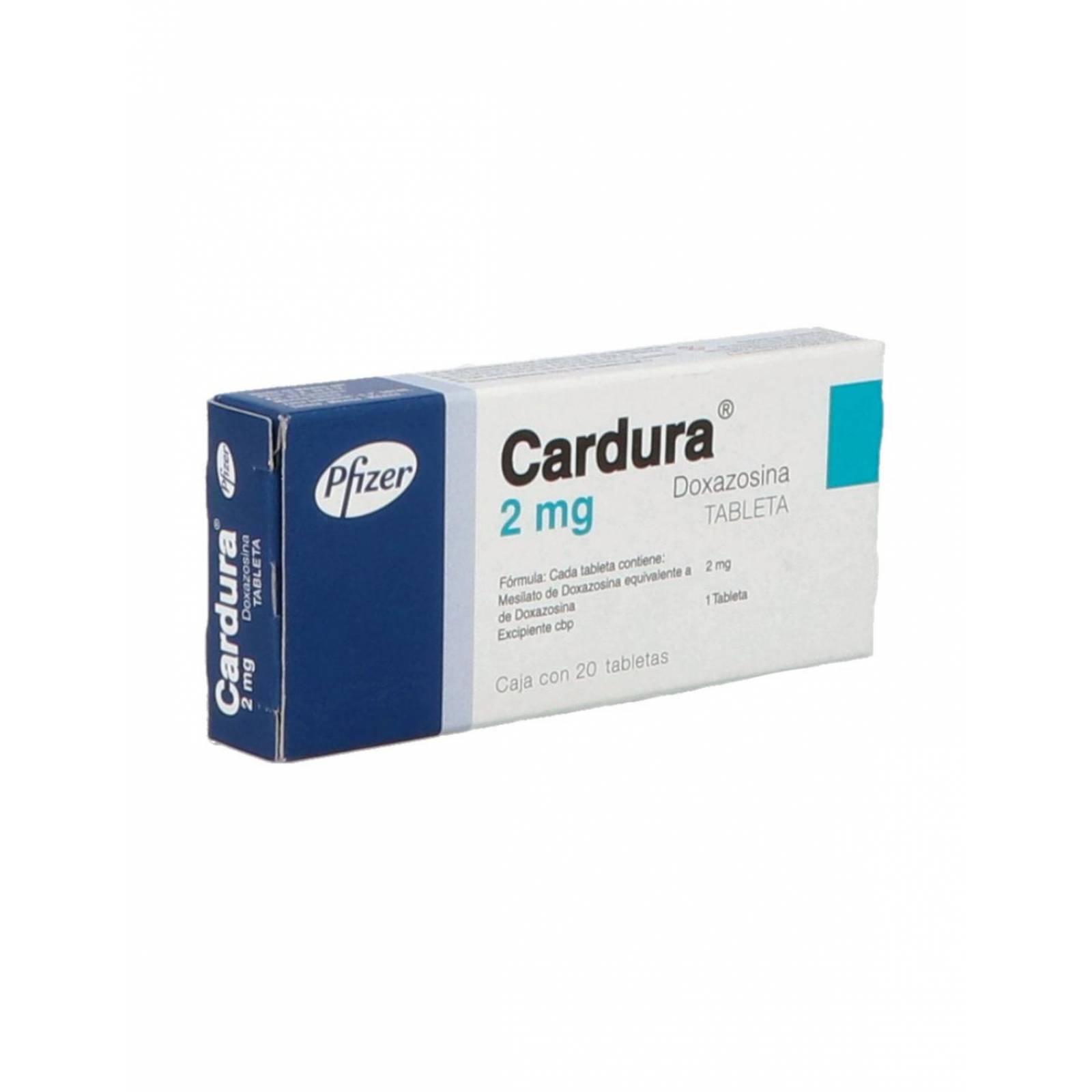 Cardura 2 mg Caja Con 20 Tabletas 