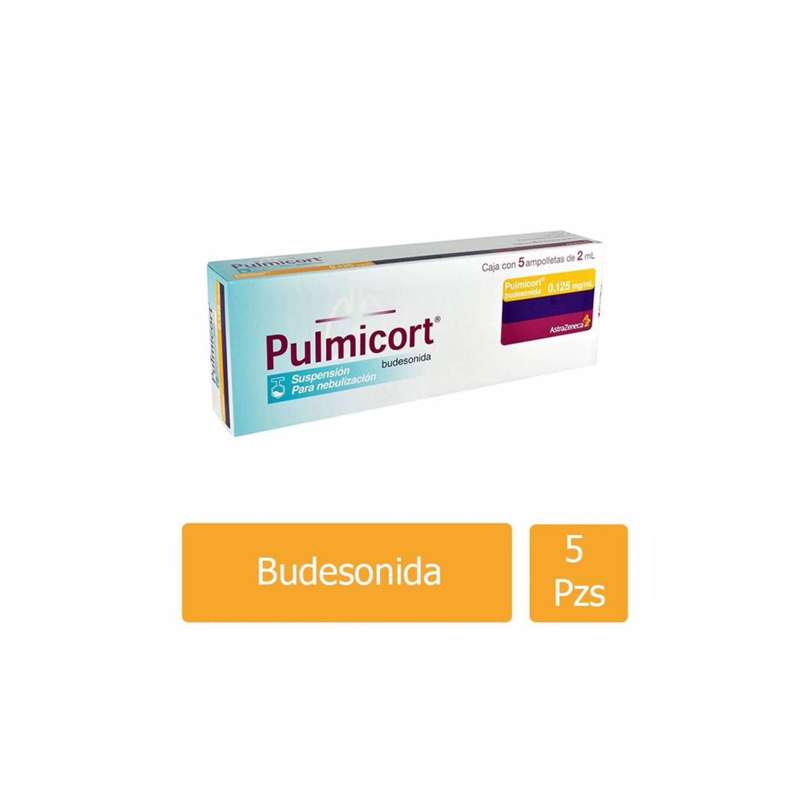 Pulmicort Suspensión Para Nebulizar 0.125 mg / mL Caja Con 5 Ampolletas De 2 mL 