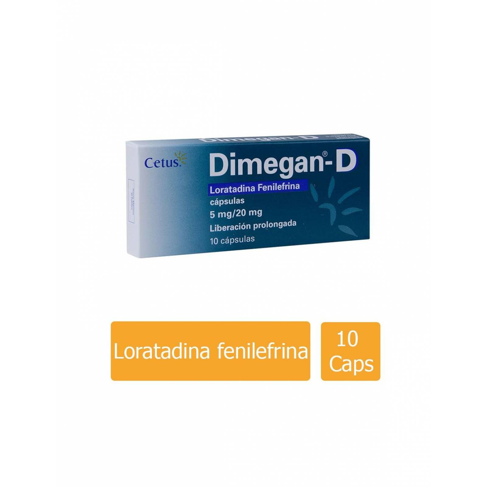 Dimegan D 5 mg / 20 mg Caja con 10 Cápsulas 