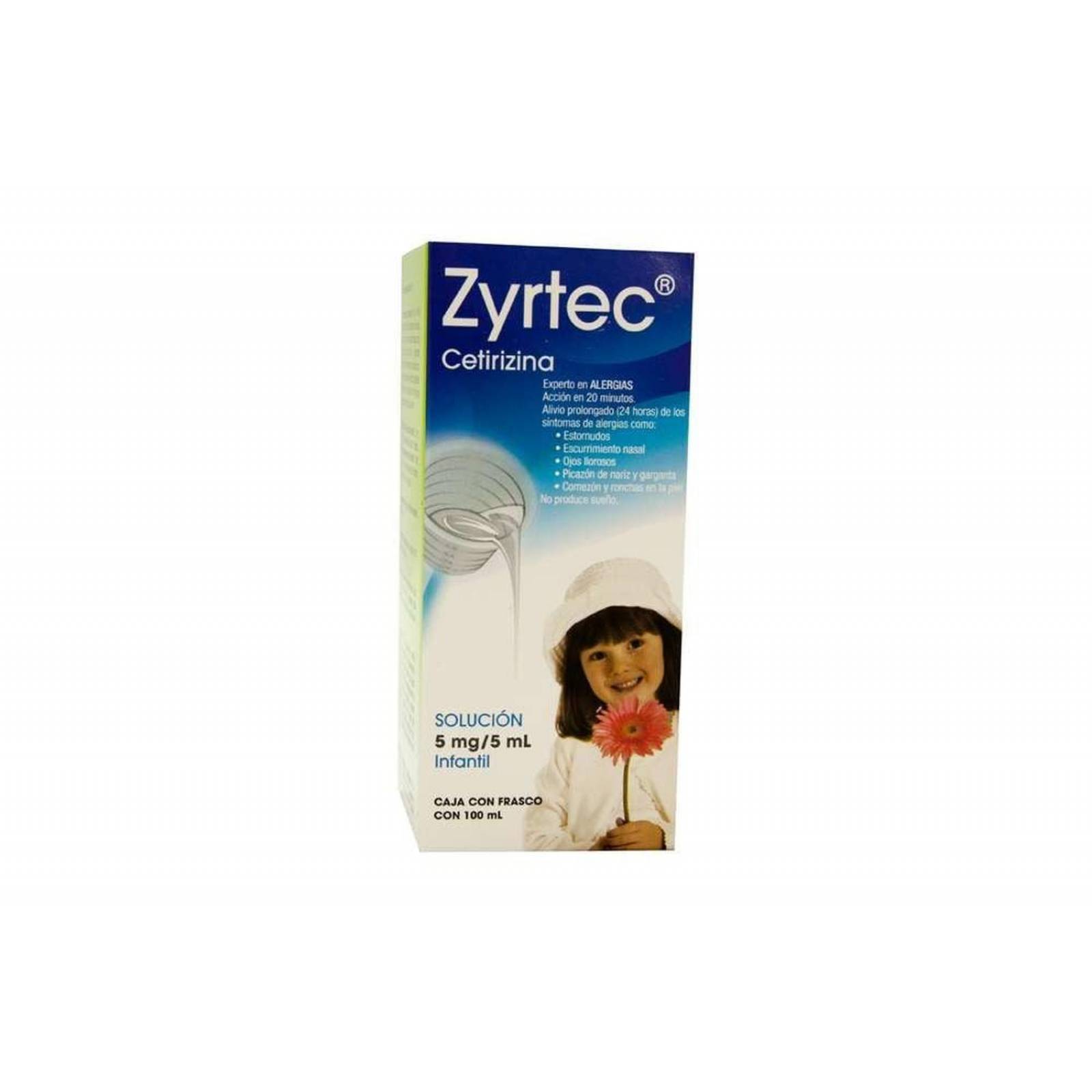 Zyrtec Solución Infantil 5 mg / 5 mL Caja Con Frasco Con 100 mL 