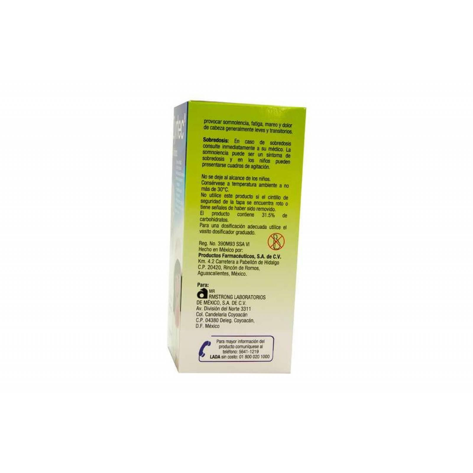 Zyrtec Solución Infantil 5 mg / 5 mL Caja Con Frasco Con 100 mL 