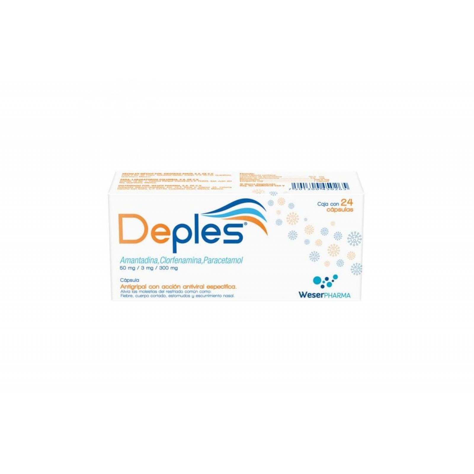 Deples Caja Con 24 Cápsulas De 50 mg / 3 mg / 300 mg 