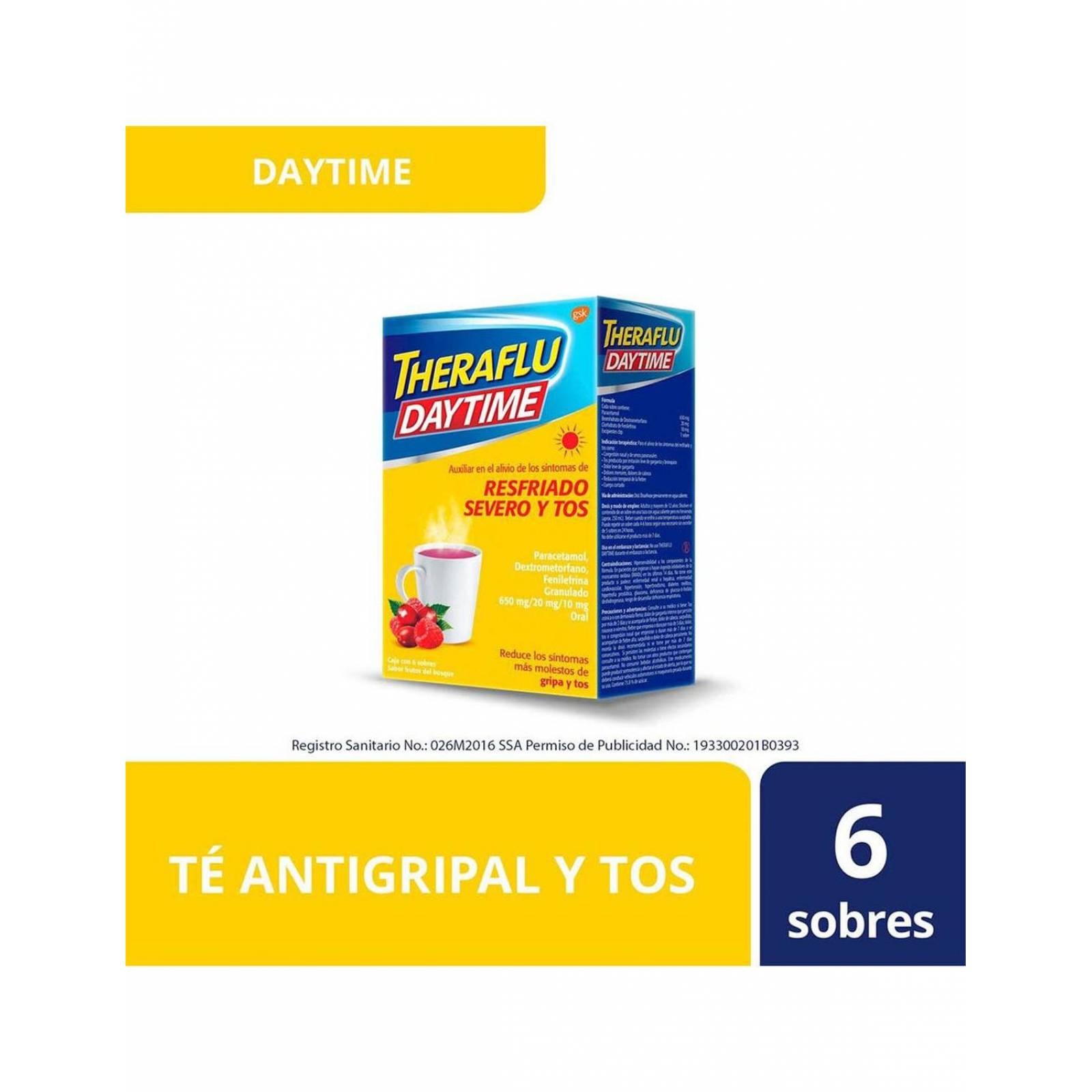 Theraflu Daytime Té Antigripal Con 6 Sobres 