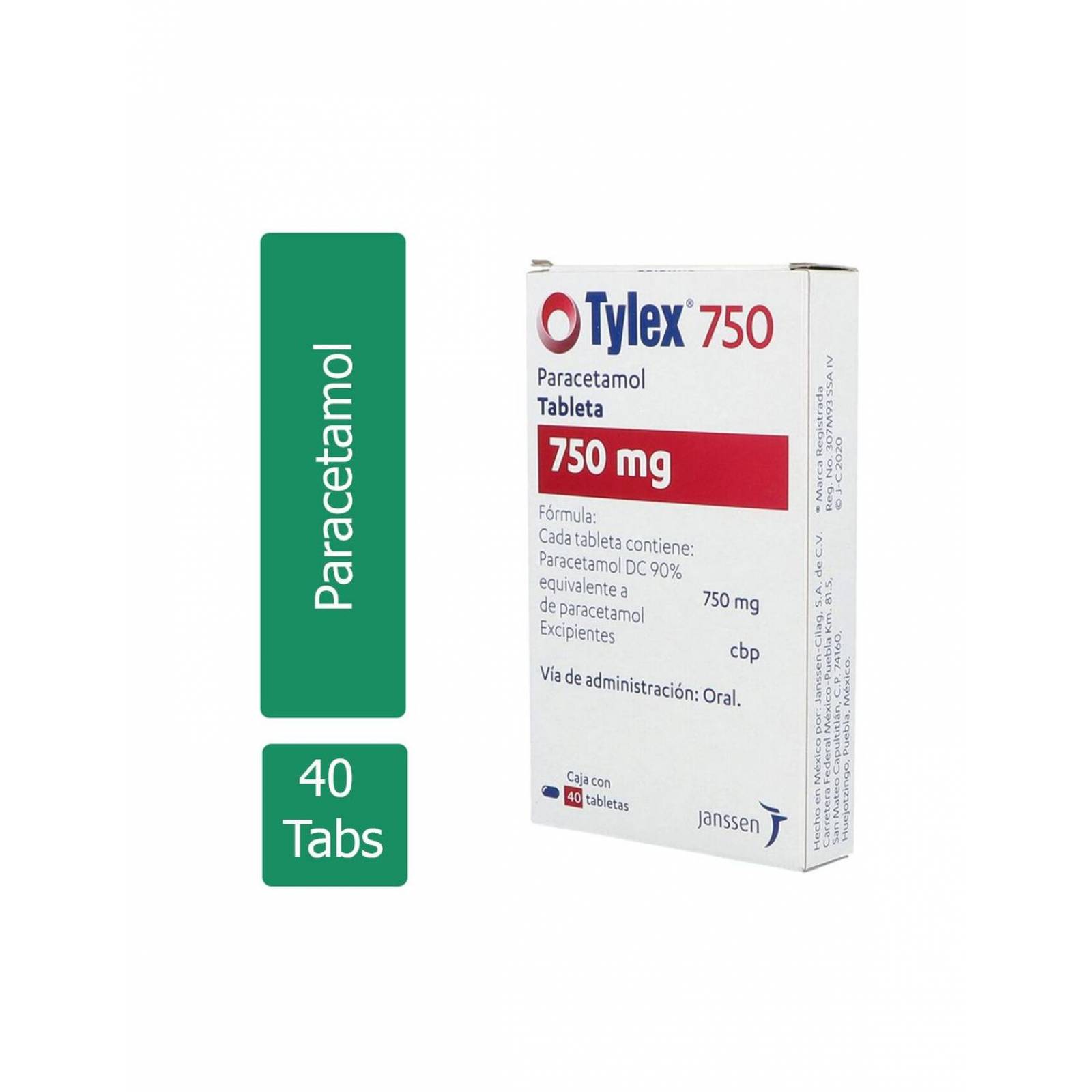 Tylex 750 mg Caja Con 40 Tabletas 