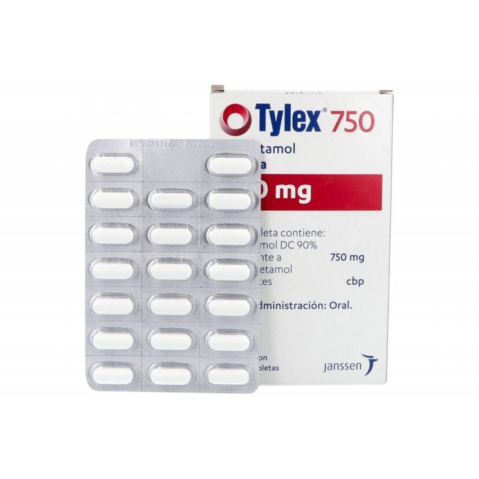 Tylex 750 mg Caja Con 40 Tabletas 