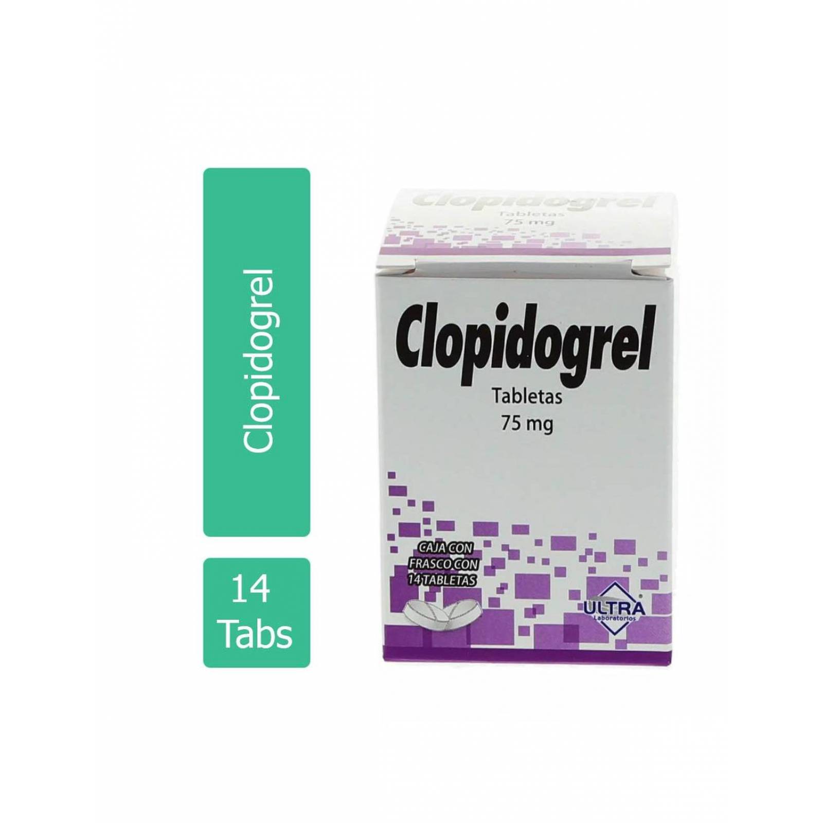 Clopidogrel 75 mg. 14 Tabletas 