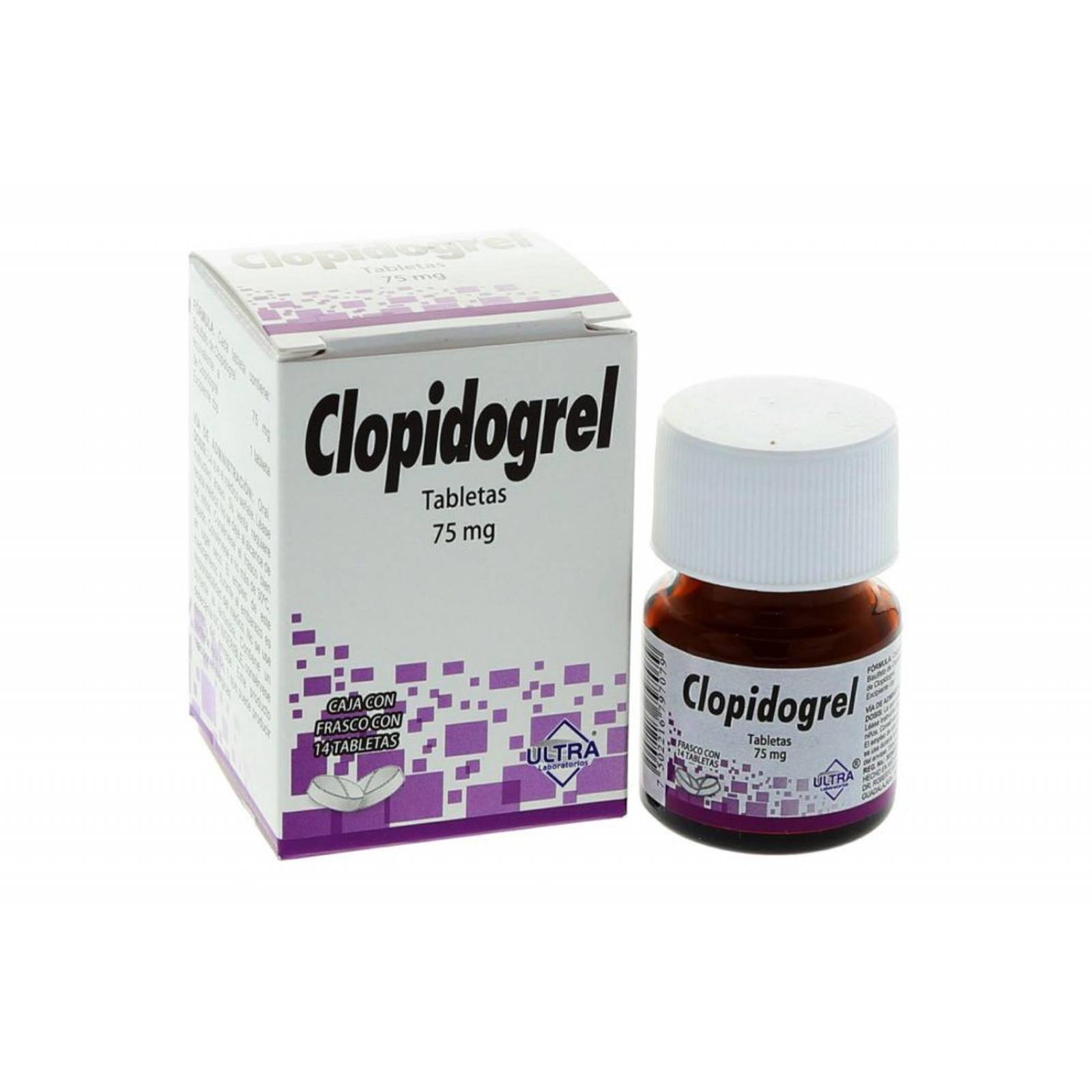Clopidogrel 75 mg. 14 Tabletas 