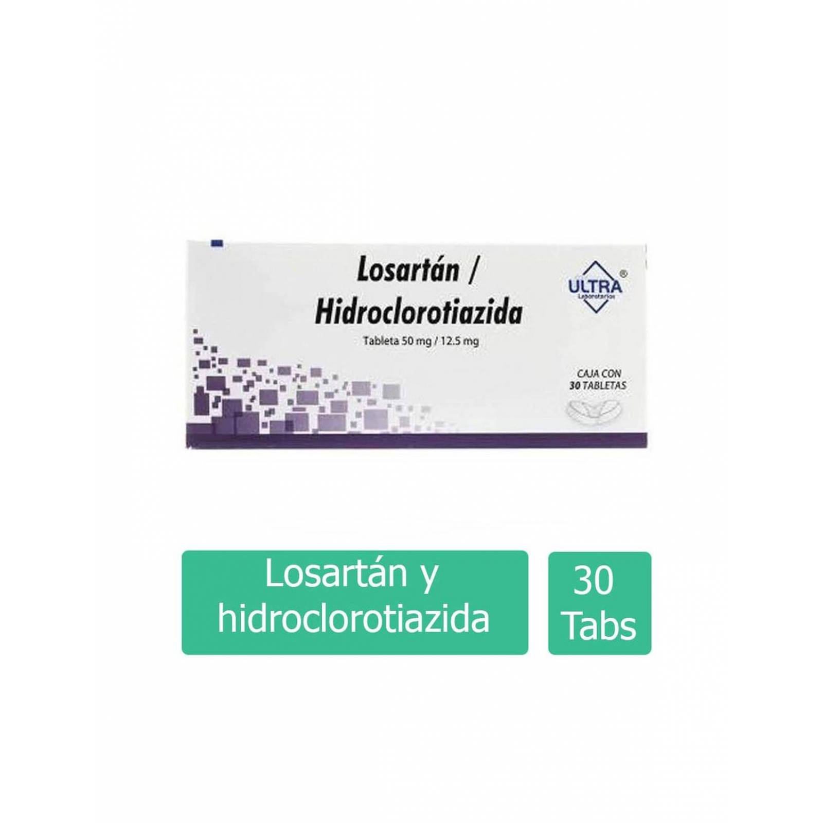 Losartán / Hidroclorotiazida 50 mg / 12.5 mg Caja Con 30 Tabletas 