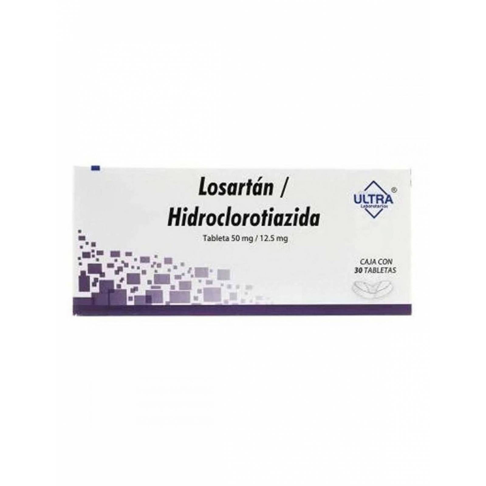Losartán / Hidroclorotiazida 50 mg / 12.5 mg Caja Con 30 Tabletas 