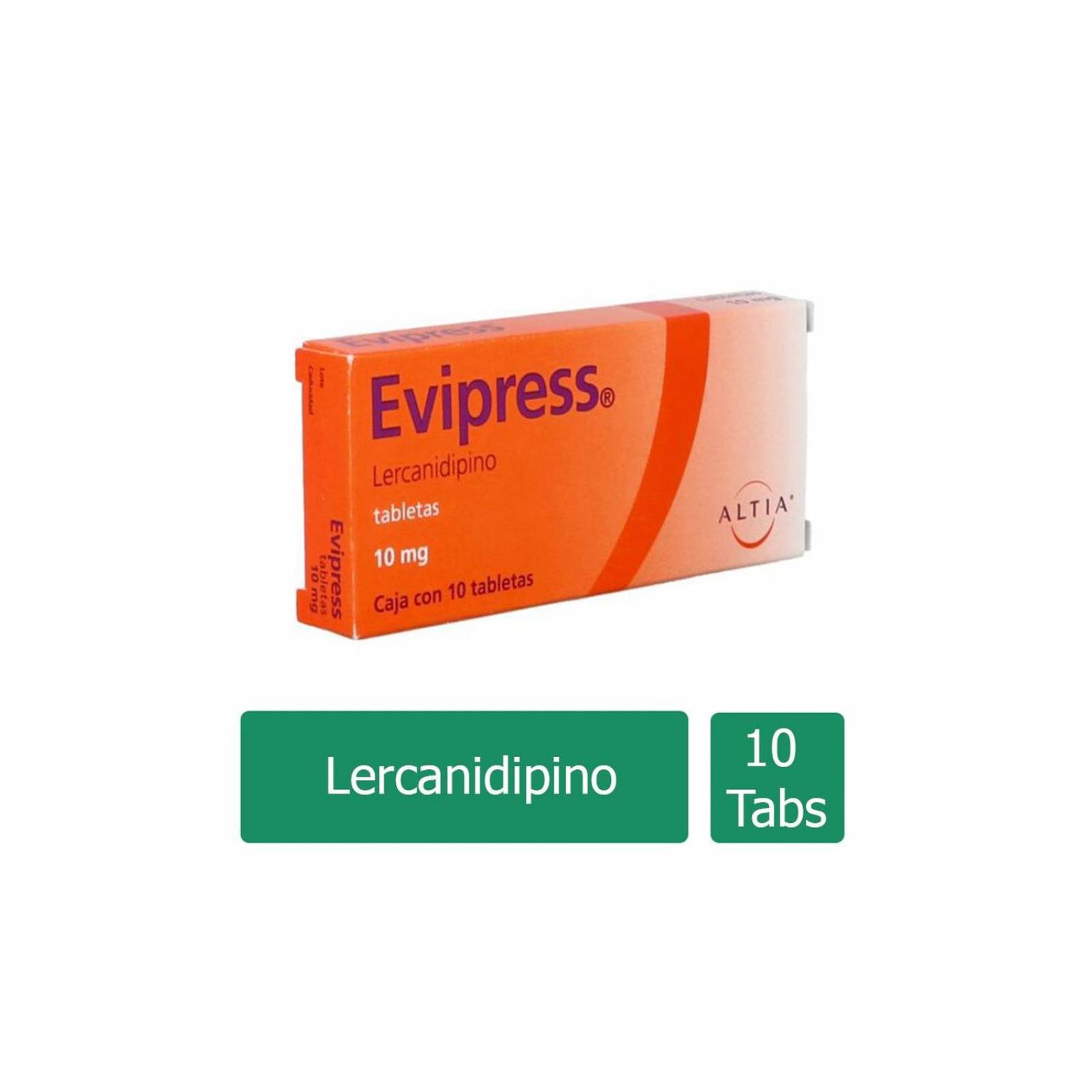 Evipress 10mg Caja Con 10 Tabletas 