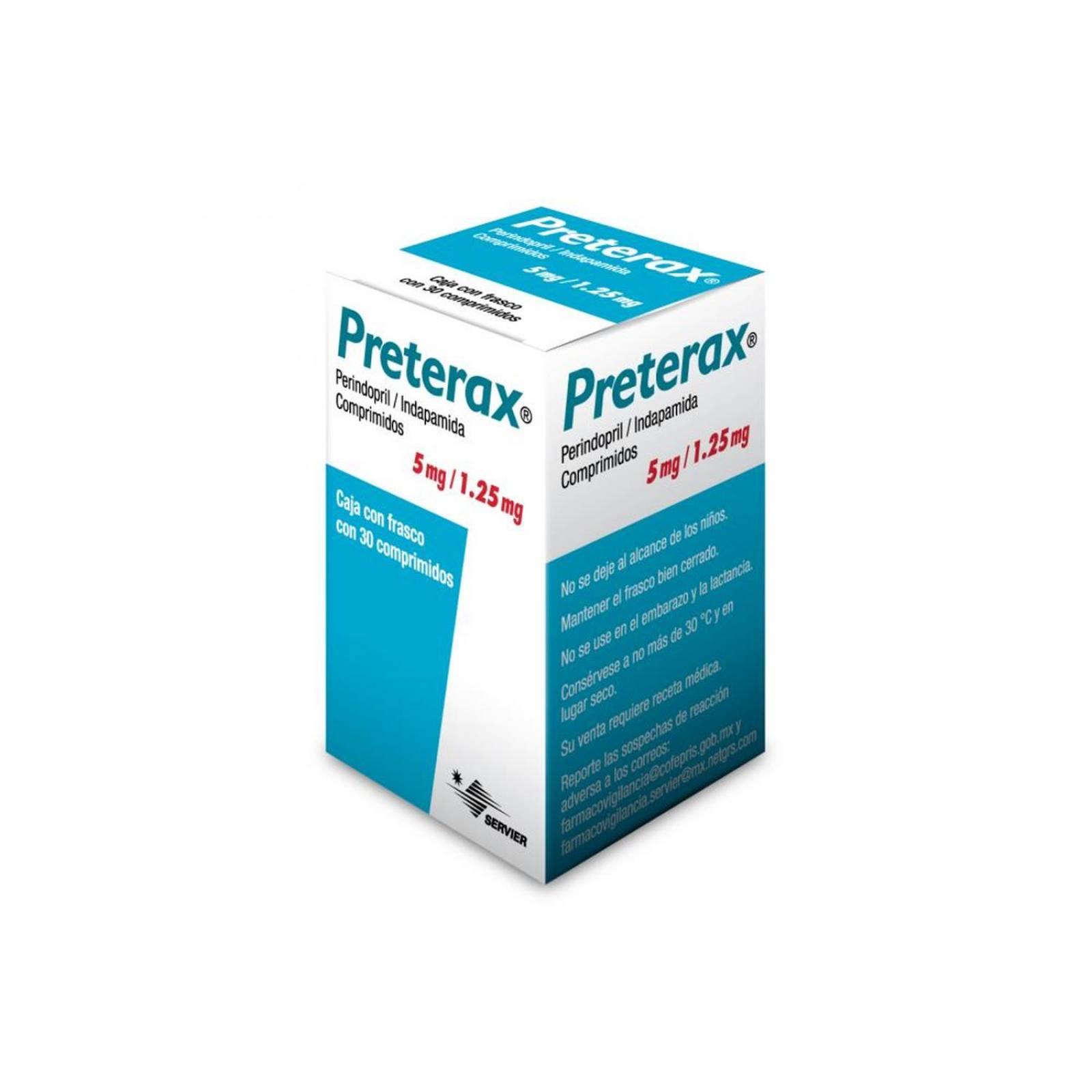 Preterax 5mg/1.25mg Caja Con 30 Comprimidos 
