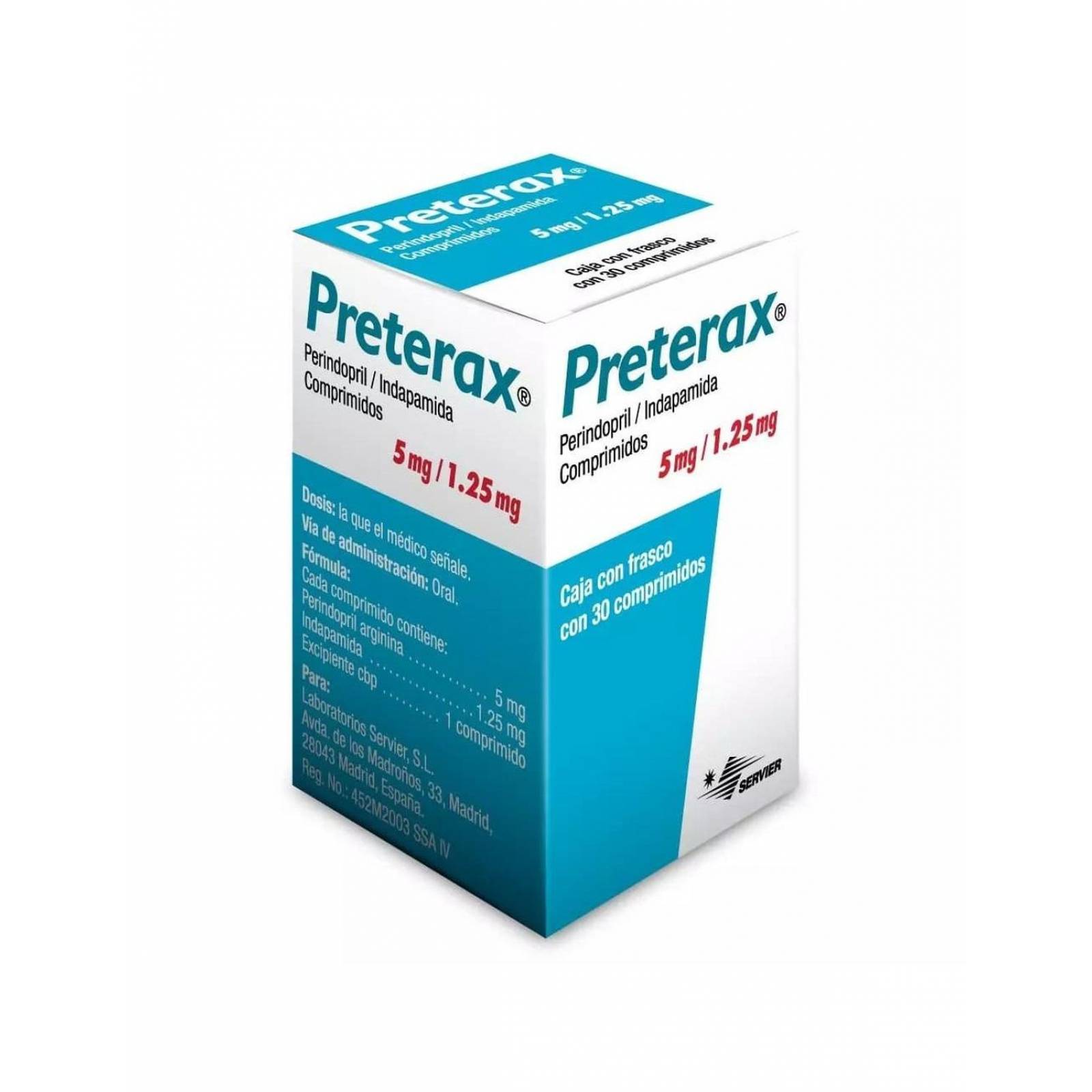 Preterax 5mg/1.25mg Caja Con 30 Comprimidos 