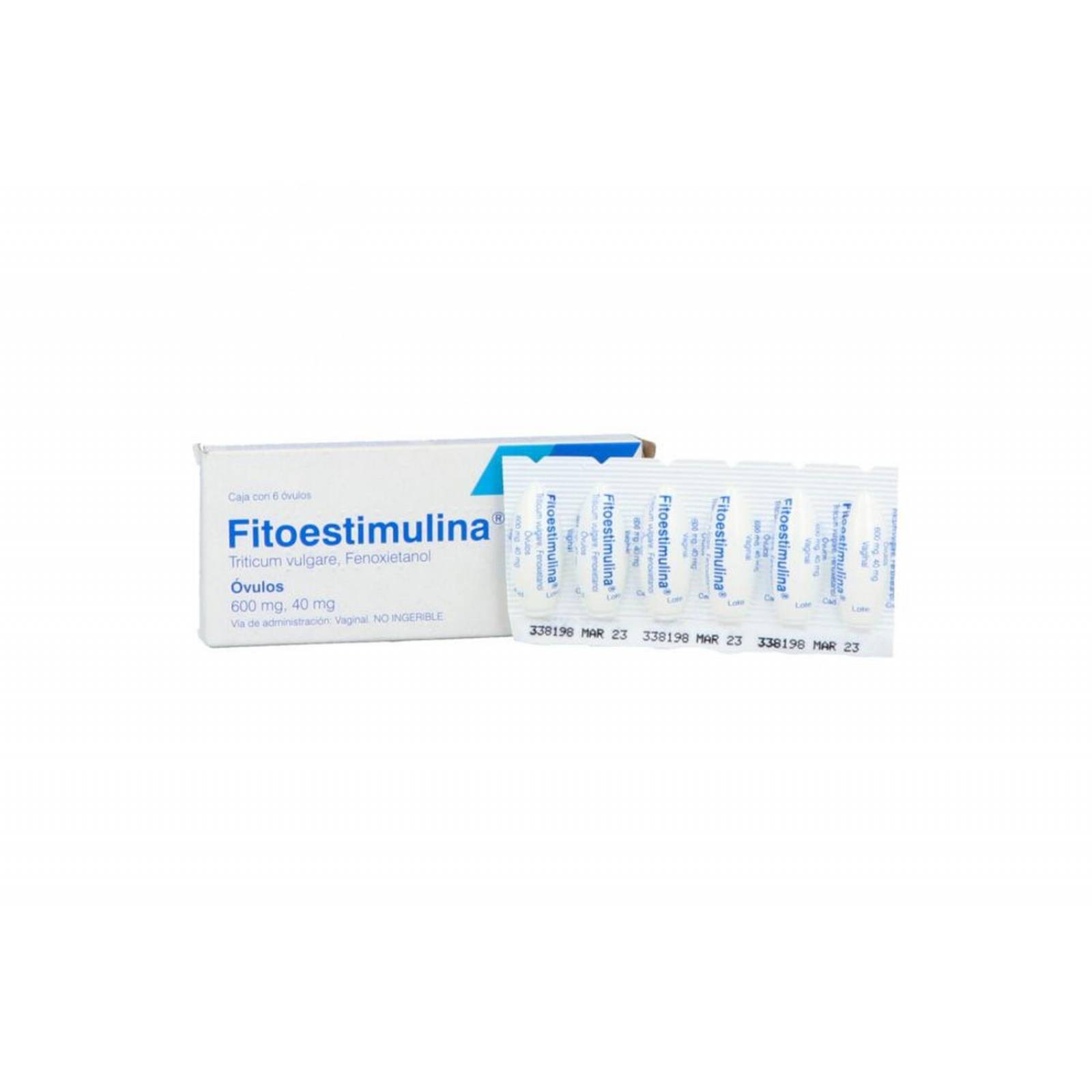 Fitoestimulina 600 mg/40 mg Caja Con 6 Óvulos 