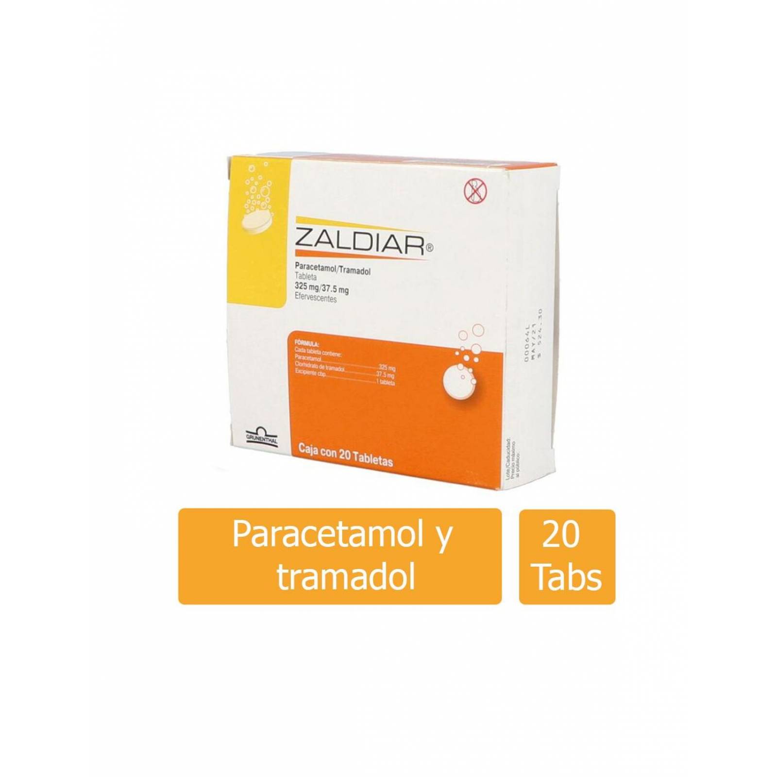 Zaldiar 325 mg /37.5 mg Caja Con 20 Tabletas 
