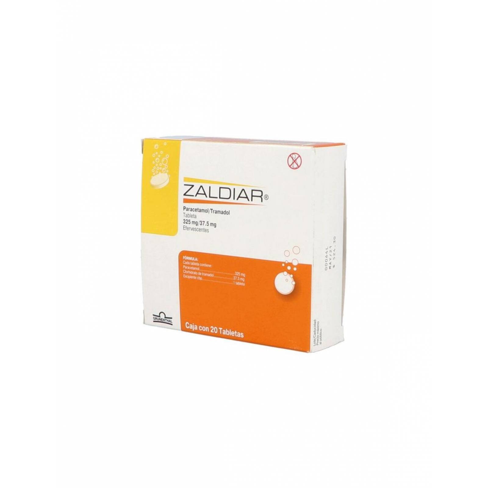 Zaldiar 325 mg /37.5 mg Caja Con 20 Tabletas 