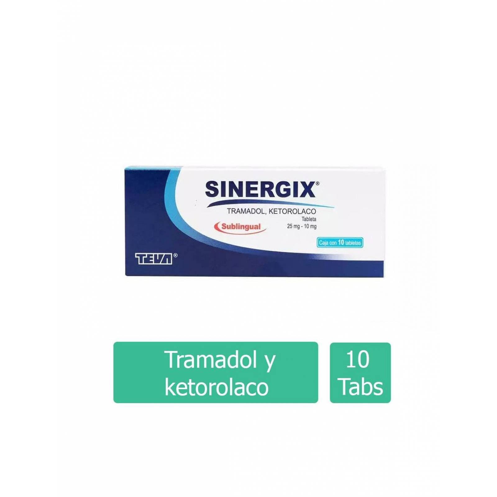 Sinergix 25 mg/10 mg Caja Con 10 Tabletas Sublinguales 