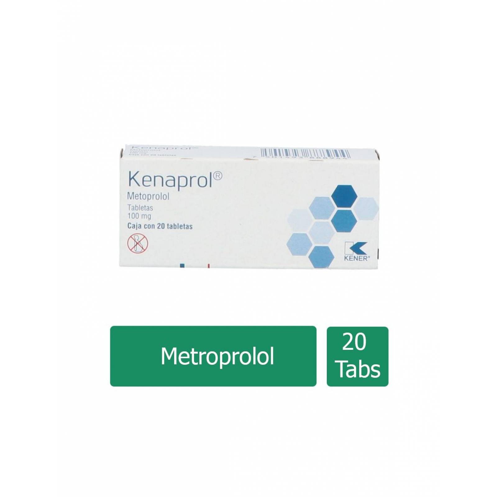 Metoprolol 100 mg Caja Con 20 Tabletas 