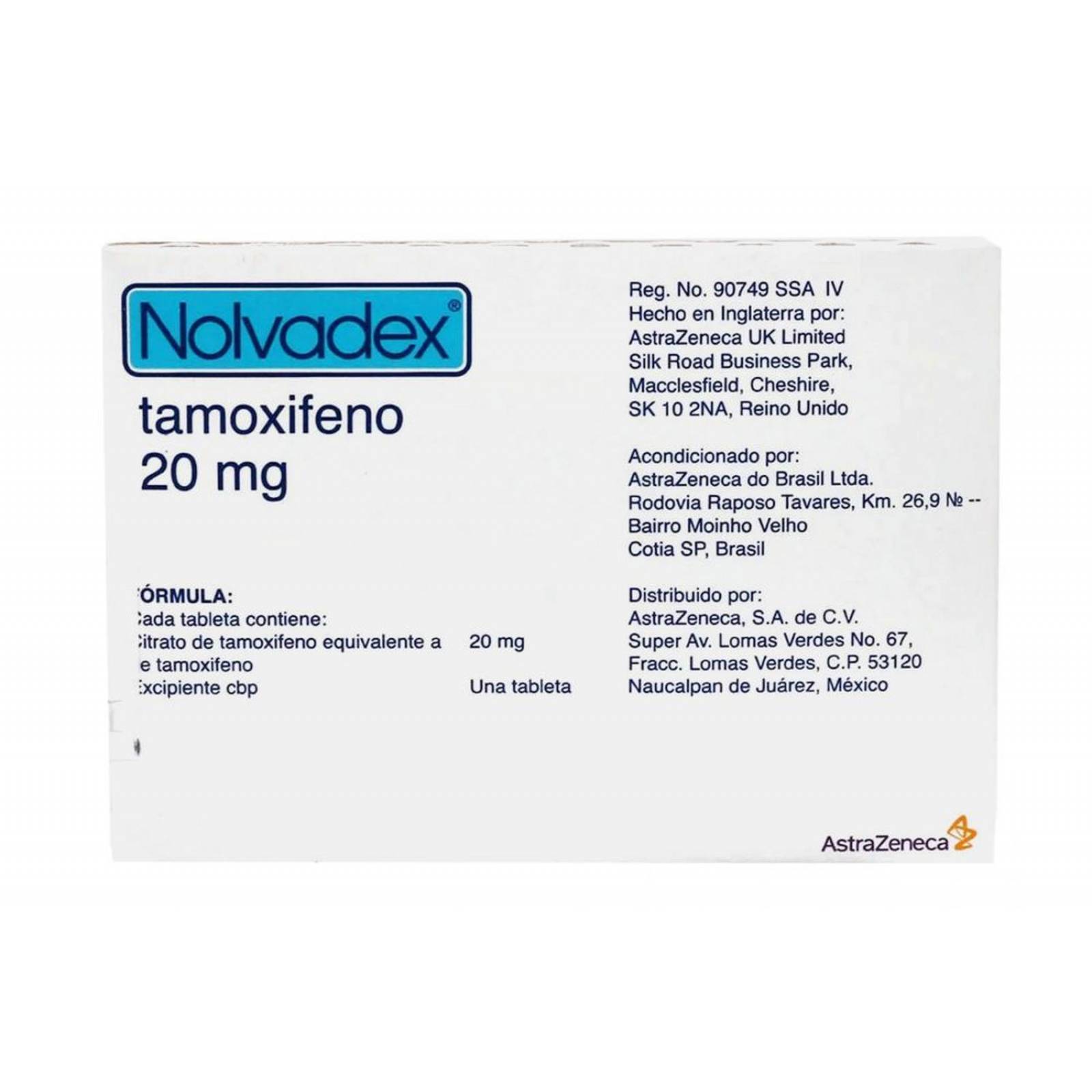 Nolvadex 20 mg Caja Con 20 Tabletas 