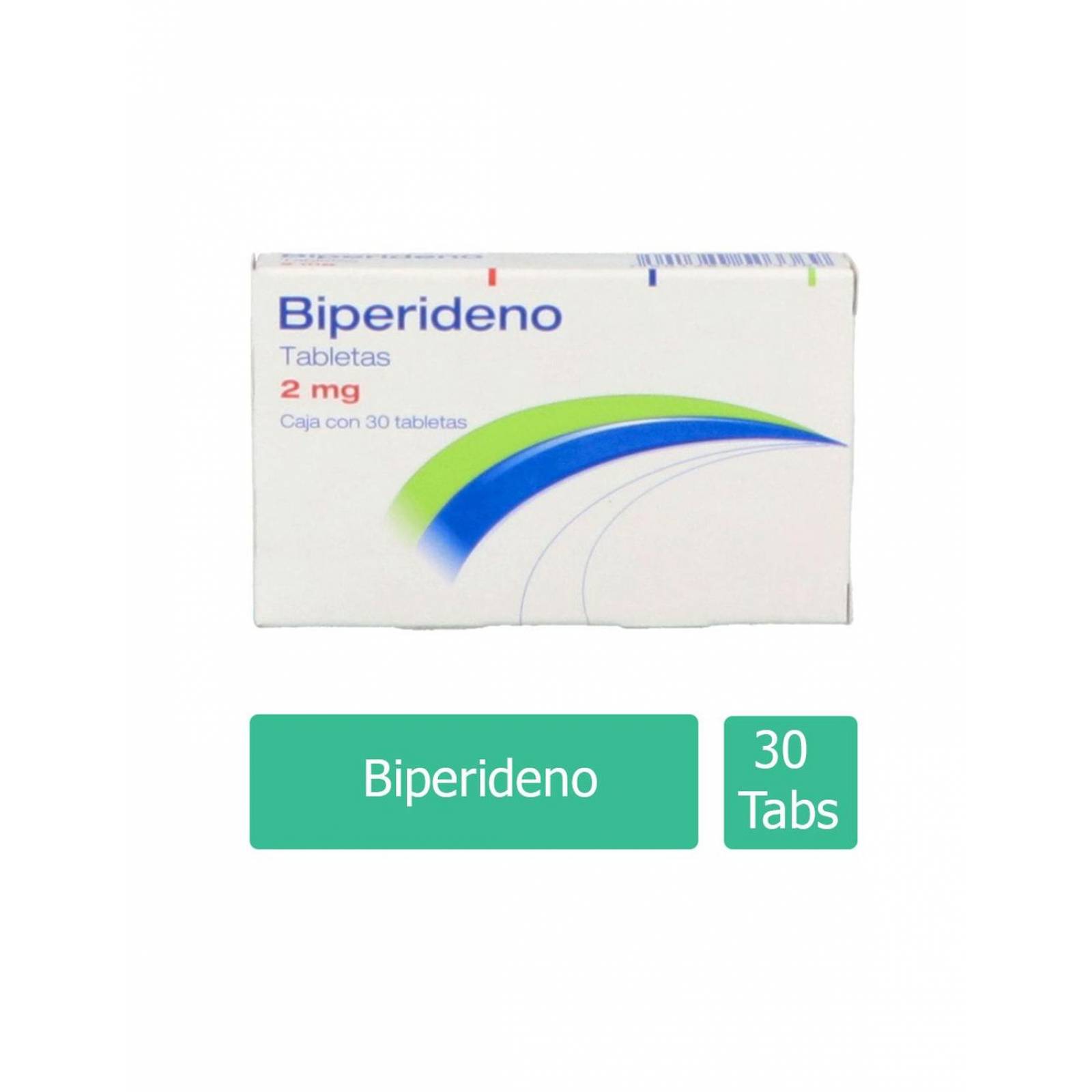 Biperideno 2 mg Caja Con 30 Tabletas 