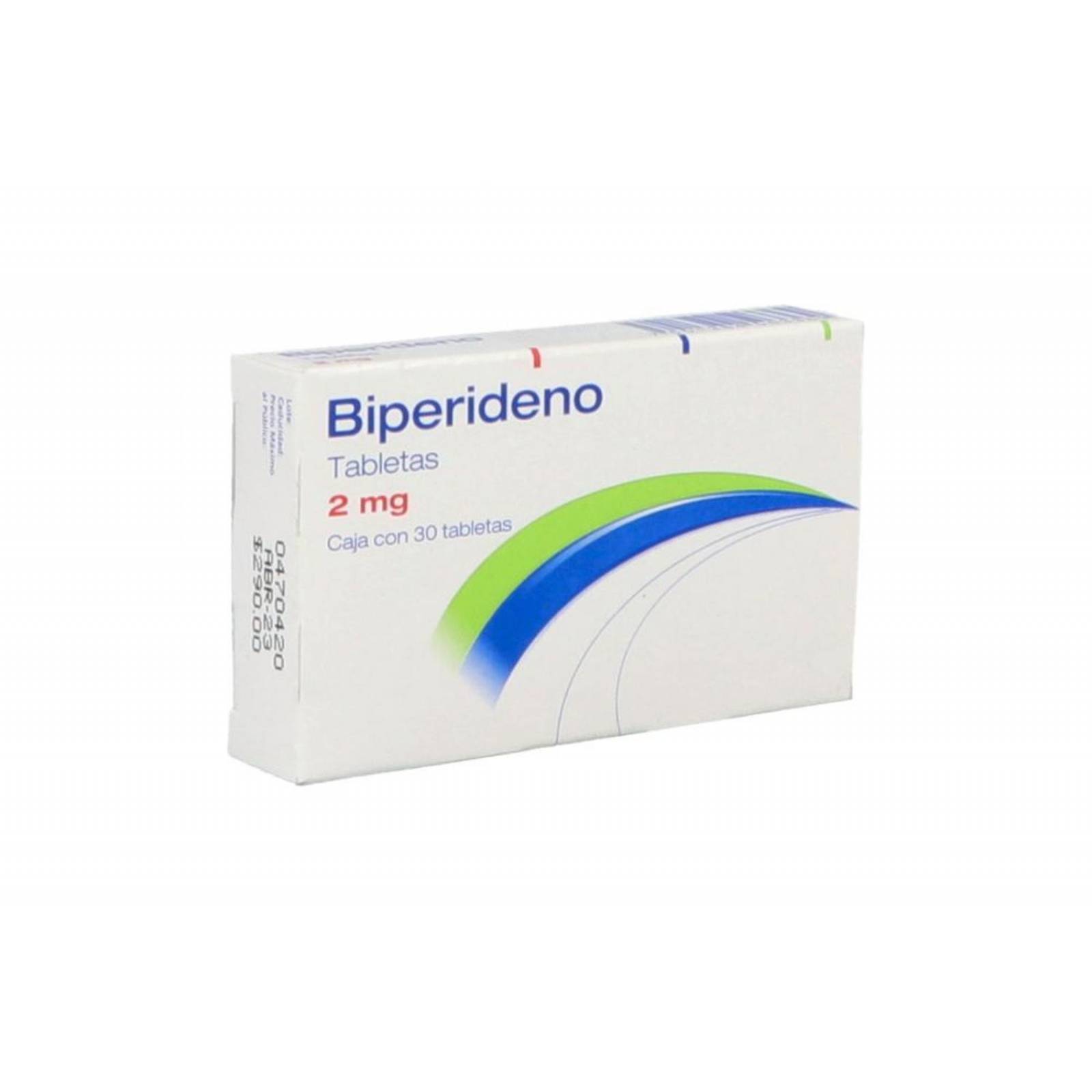 Biperideno 2 mg Caja Con 30 Tabletas 