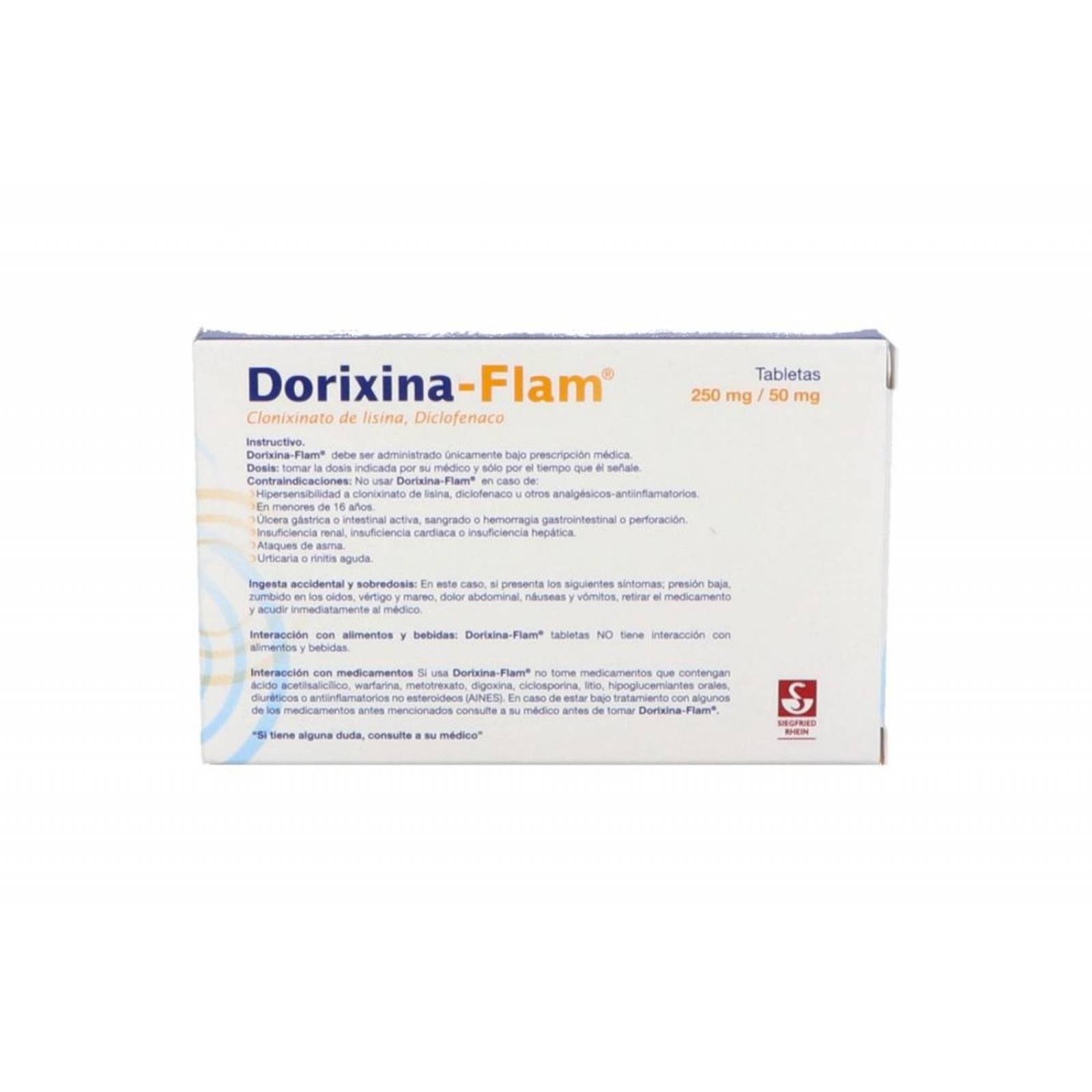 Dorixina Flam 250 mg / 50 mg Caja Con 14 Tabletas 