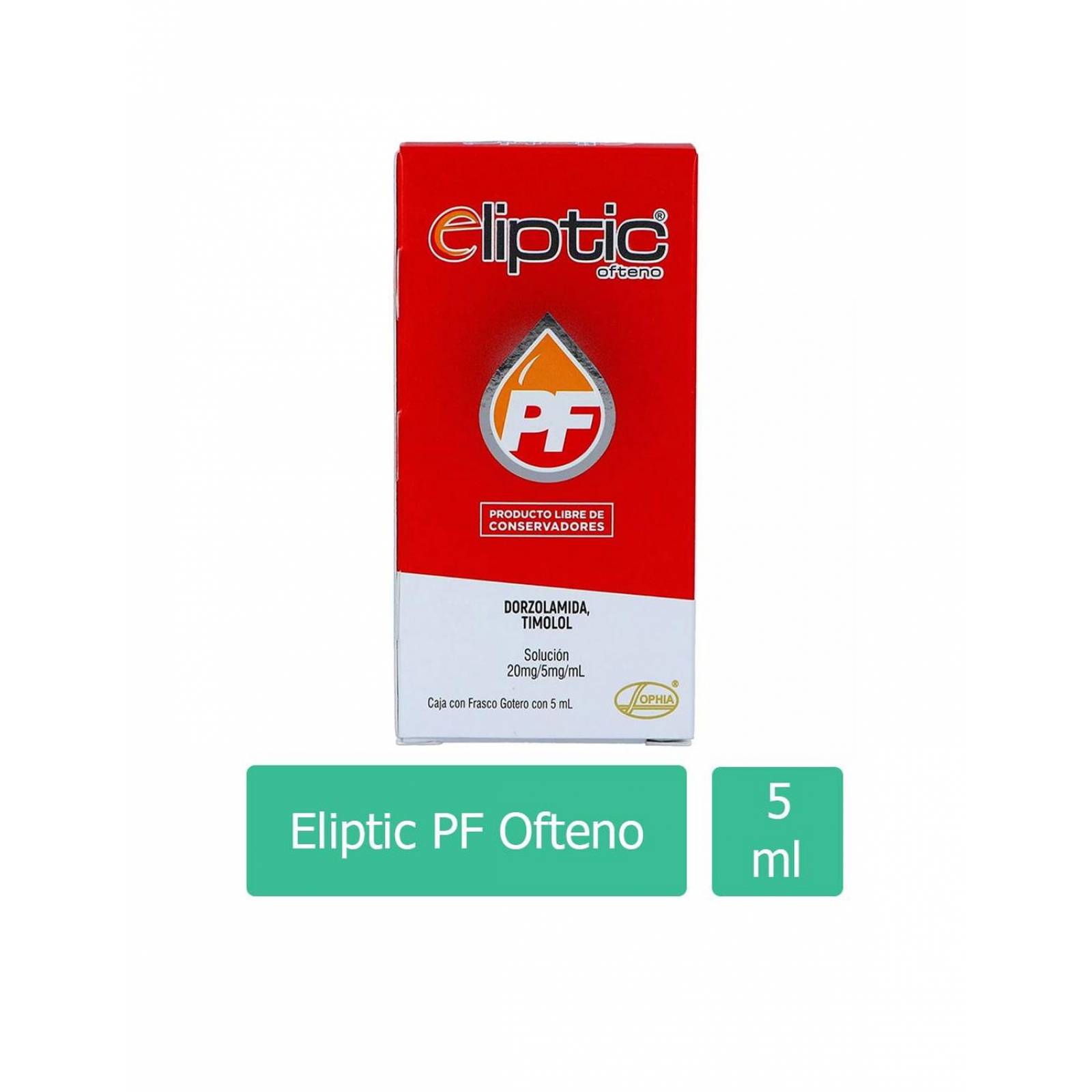 Eliptic PF Ofteno 20 mg/5 mg Solución Frasco Gotero Con 5 mL 
