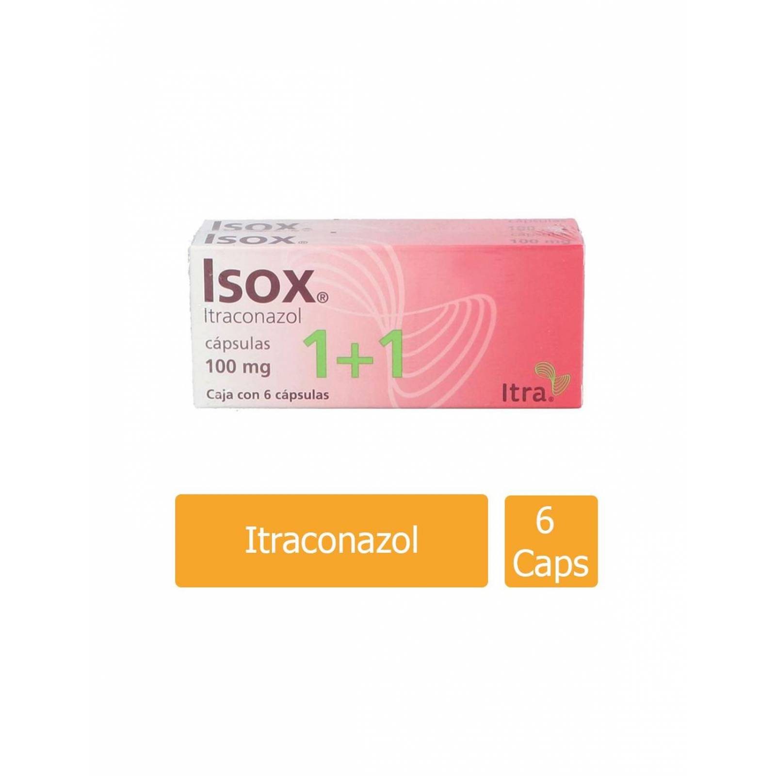 ISOX 100 mg 1 + 1 Caja Con 6 Cápsulas 
