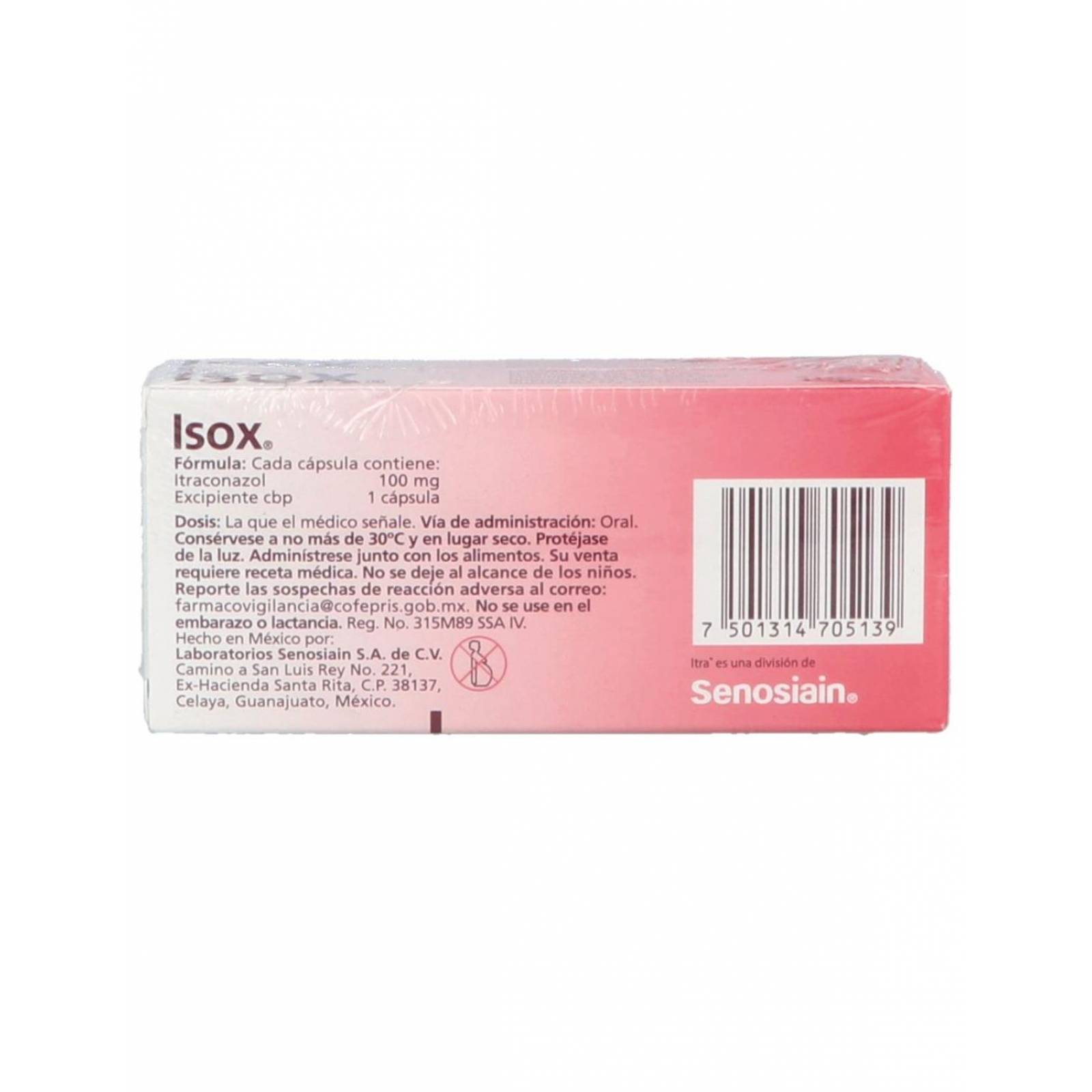 ISOX 100 mg 1 + 1 Caja Con 6 Cápsulas 