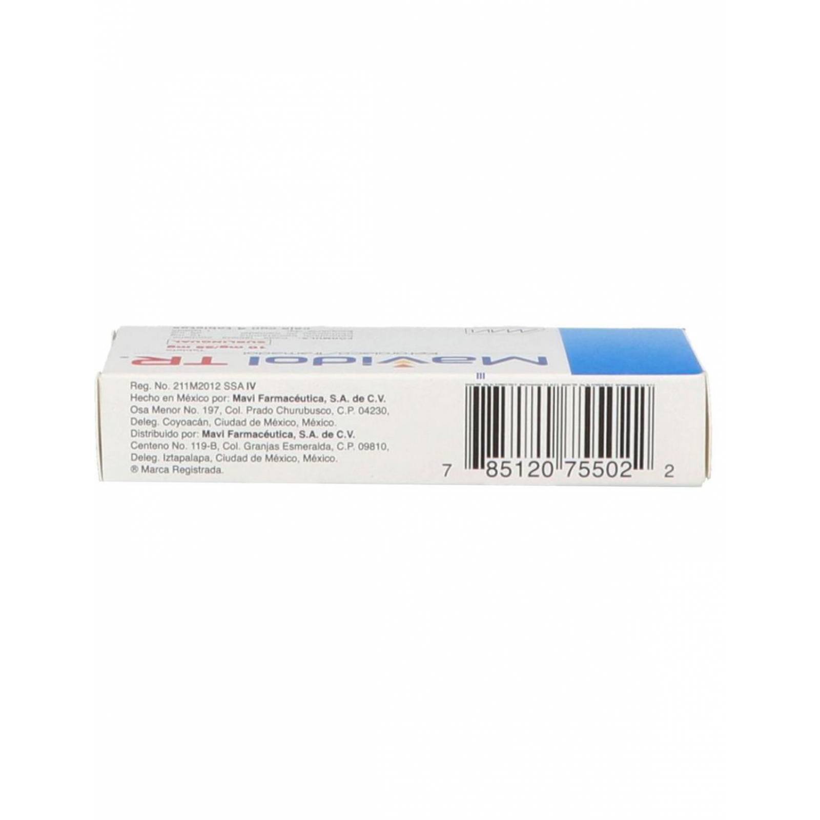 Mavidol TR Sublingual 10 mg/25 mg 4 Tabletas 