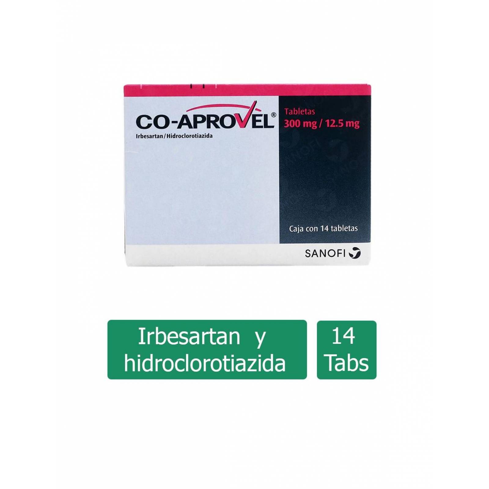 CoAprovel 300 / 12.5 mg Caja Con 14 Tabletas 