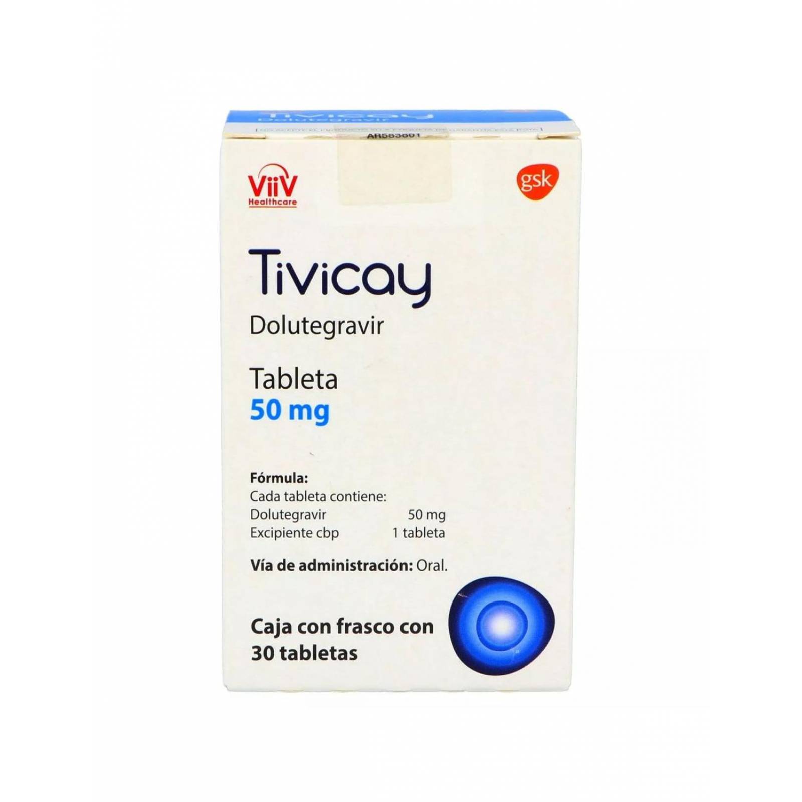 Tivicay 50 mg Caja Con Frasco Con 30 Tabletas 