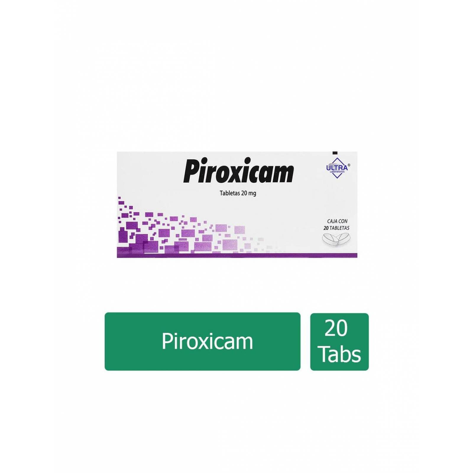 Piroxicam 20 mg Caja Con 20 Tabletas 