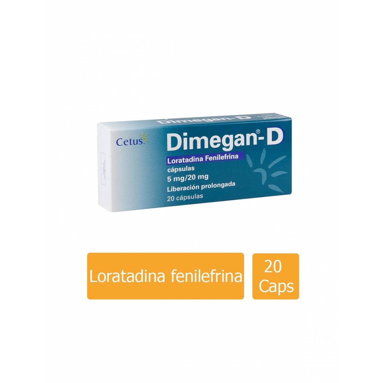 Dimegan-D 5 mg / 20 mg Caja Con 20 Cápsulas 