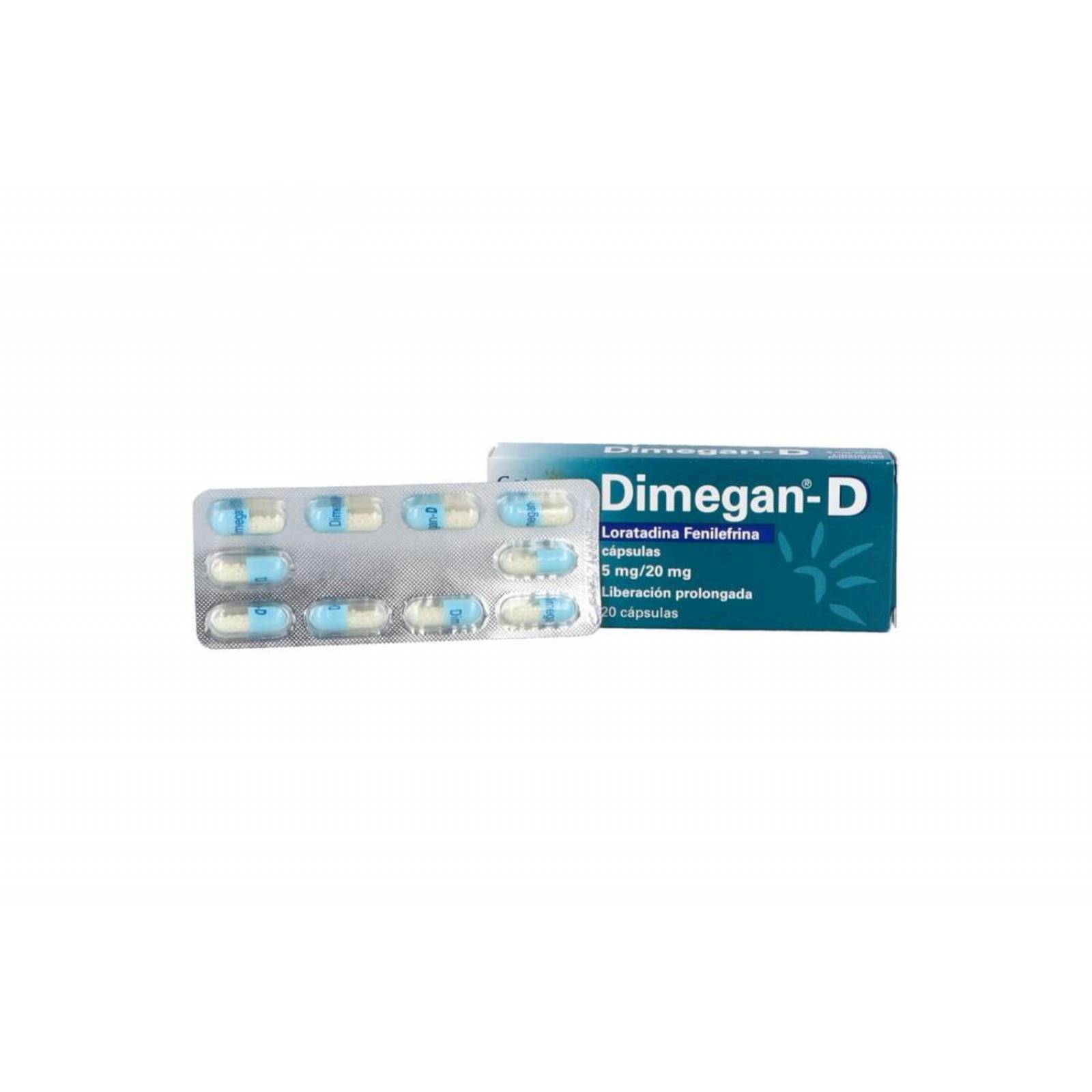 Dimegan-D 5 mg / 20 mg Caja Con 20 Cápsulas 