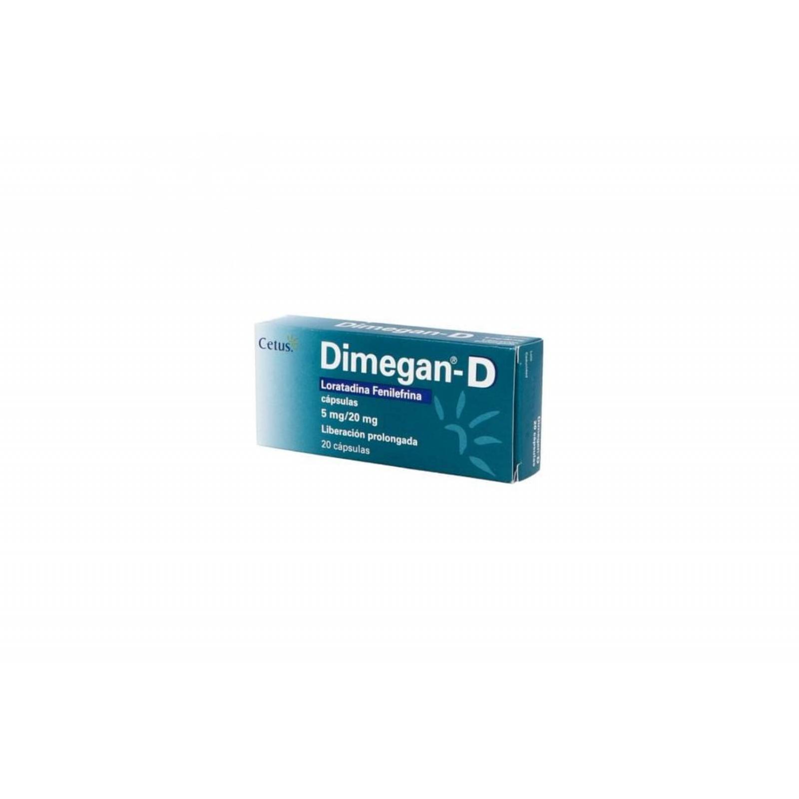 Dimegan-D 5 mg / 20 mg Caja Con 20 Cápsulas 