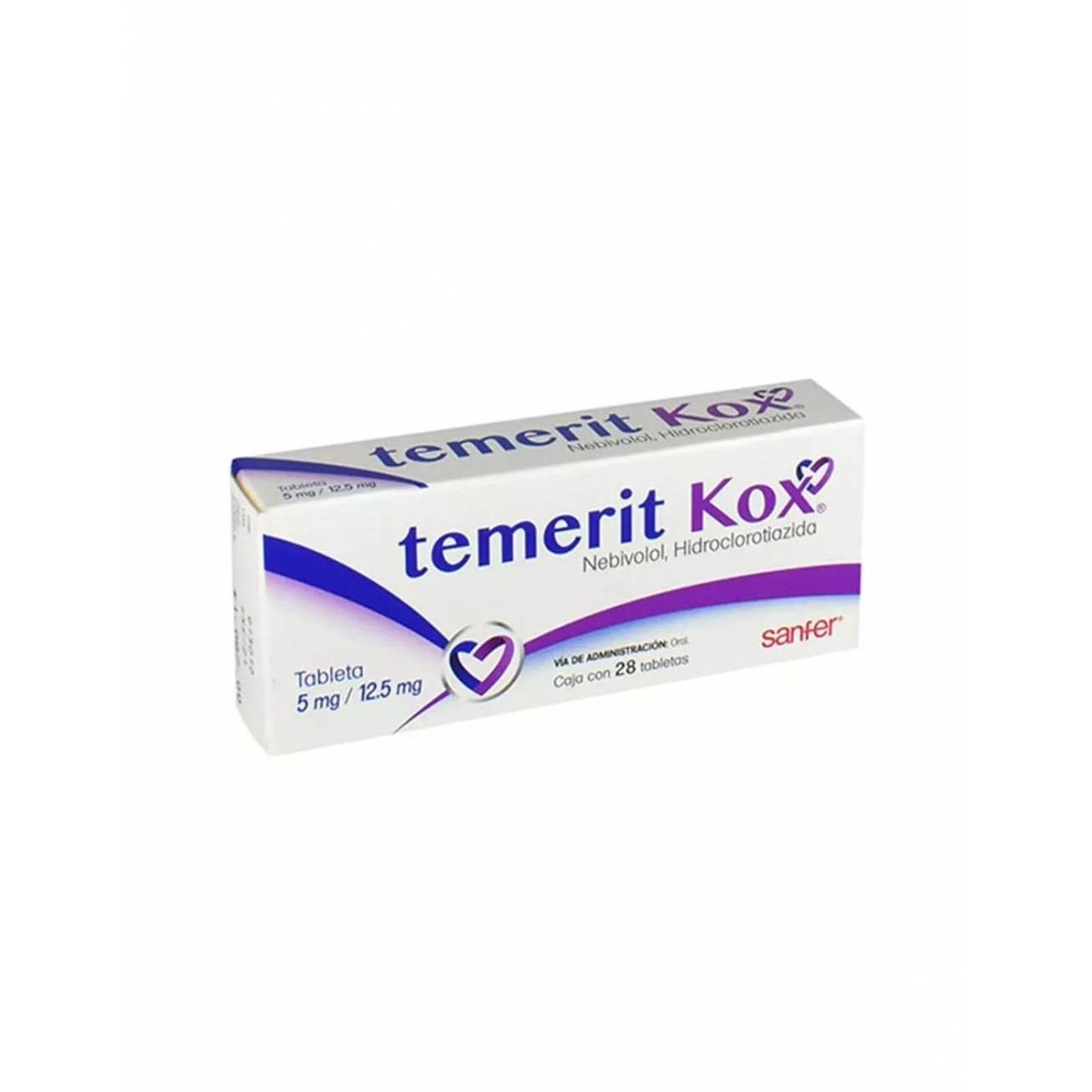 Temerit Kox 5 mg/12.5 mg Caja Con 28 Tabletas 