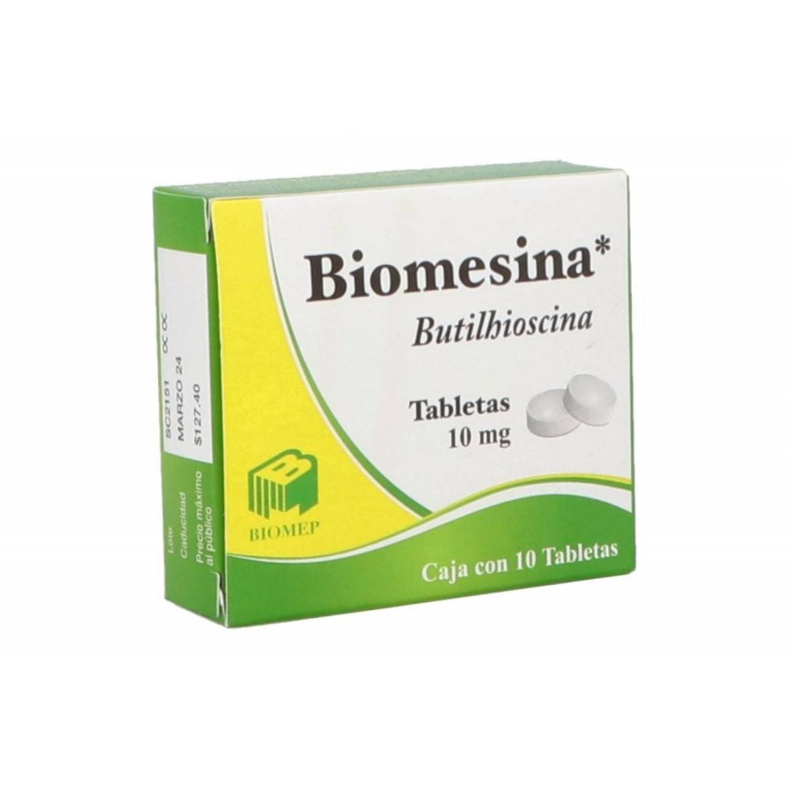 Biomesina 10 mg Caja Con 10 Tabletas 