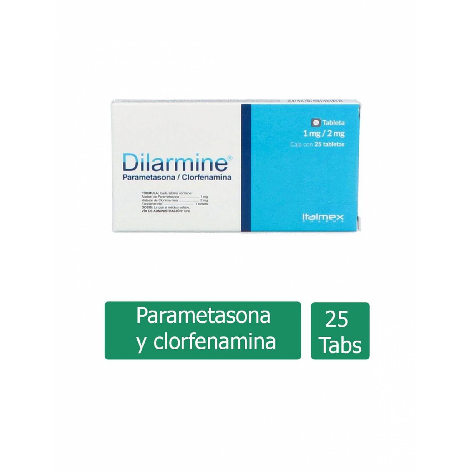 Dilarmine 1mg-2mg Caja Con 25 Tabletas 