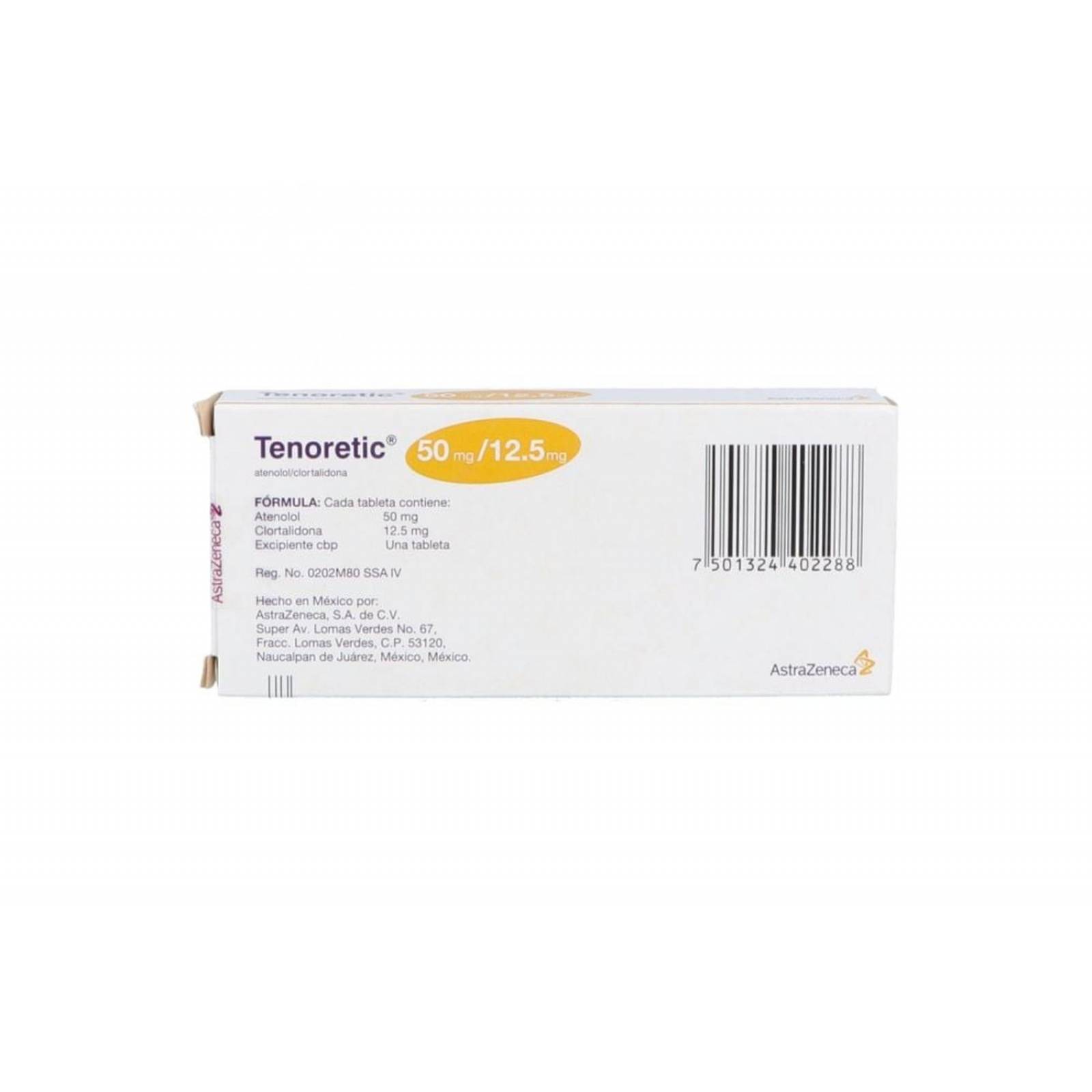 Tenoretic 50 mg / 12.5 mg Caja Con 28 Tabletas 