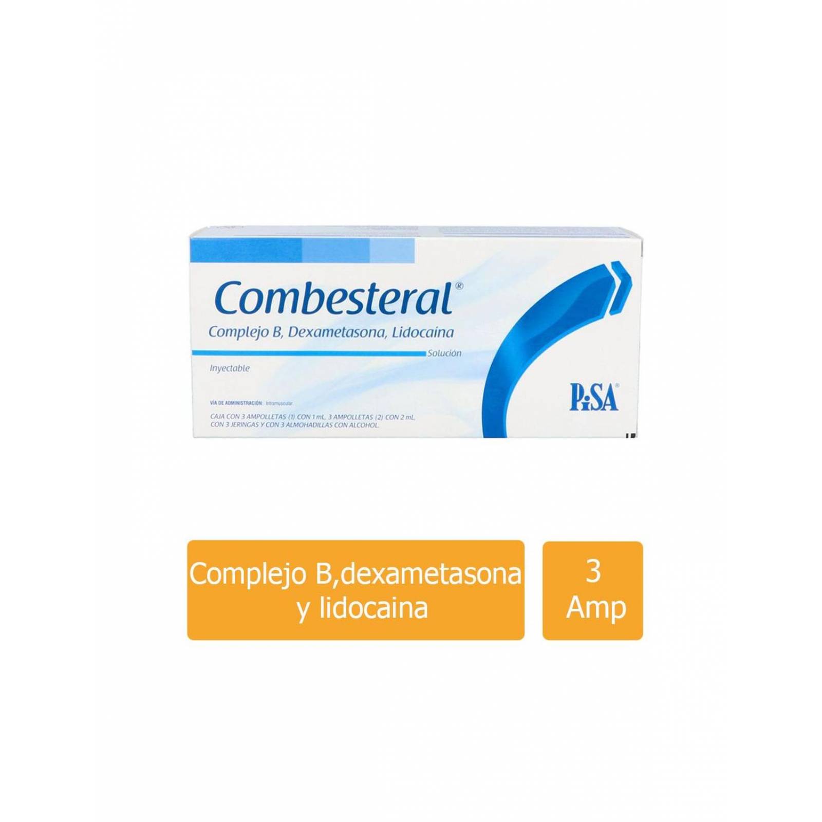 Combesteral Caja Con 3 Ampolletas (1) de 1 mL y (2) de 2 mL y 3 Jeringas - RX 